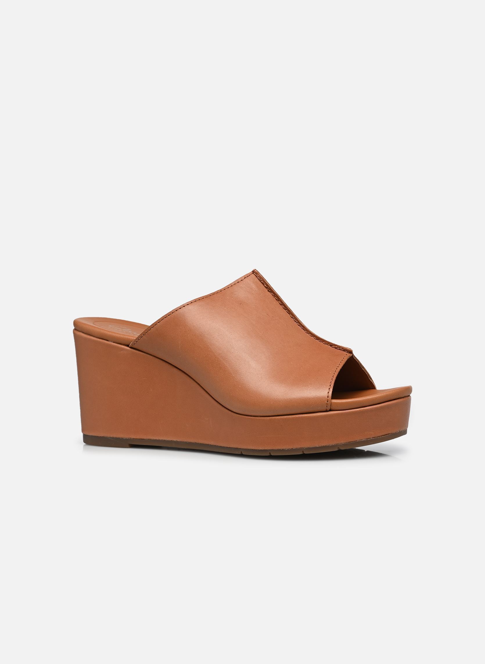 Sandali con zeppa e plateau Sabina Mule donna marrone Clarks Sandali con zeppa e plateau Sabina Mule donna marrone TAN LEATHER