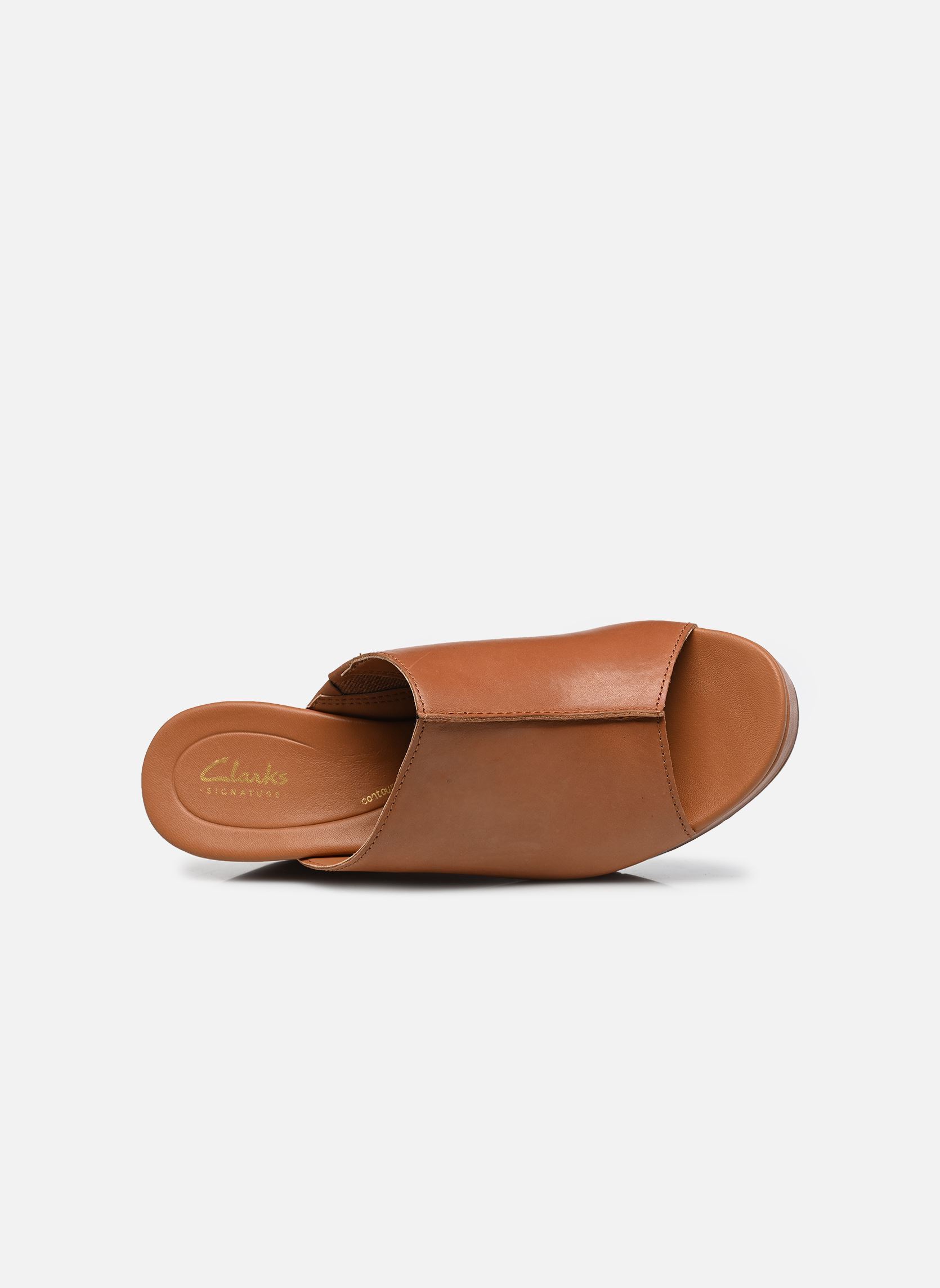 Sandali con zeppa e plateau Sabina Mule donna marrone Clarks Sandali con zeppa e plateau Sabina Mule donna marrone TAN LEATHER