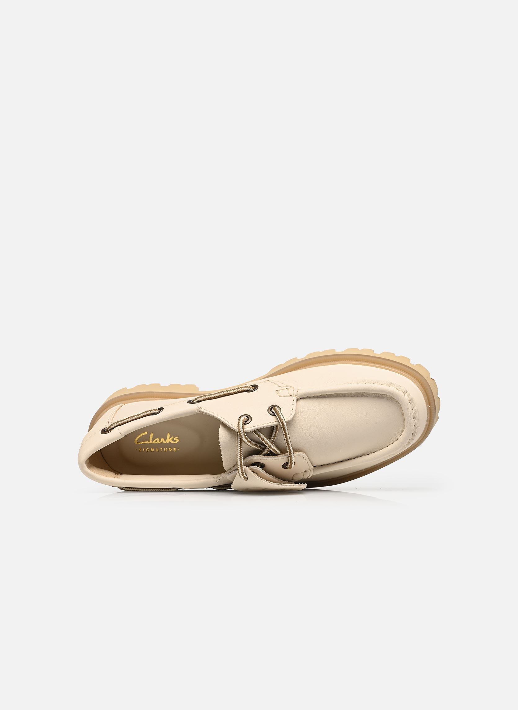 Chaussures bateaux Cleyhill Boat. femme beige Clarks Chaussures bateaux Cleyhill Boat. femme beige CREAM LEATHER