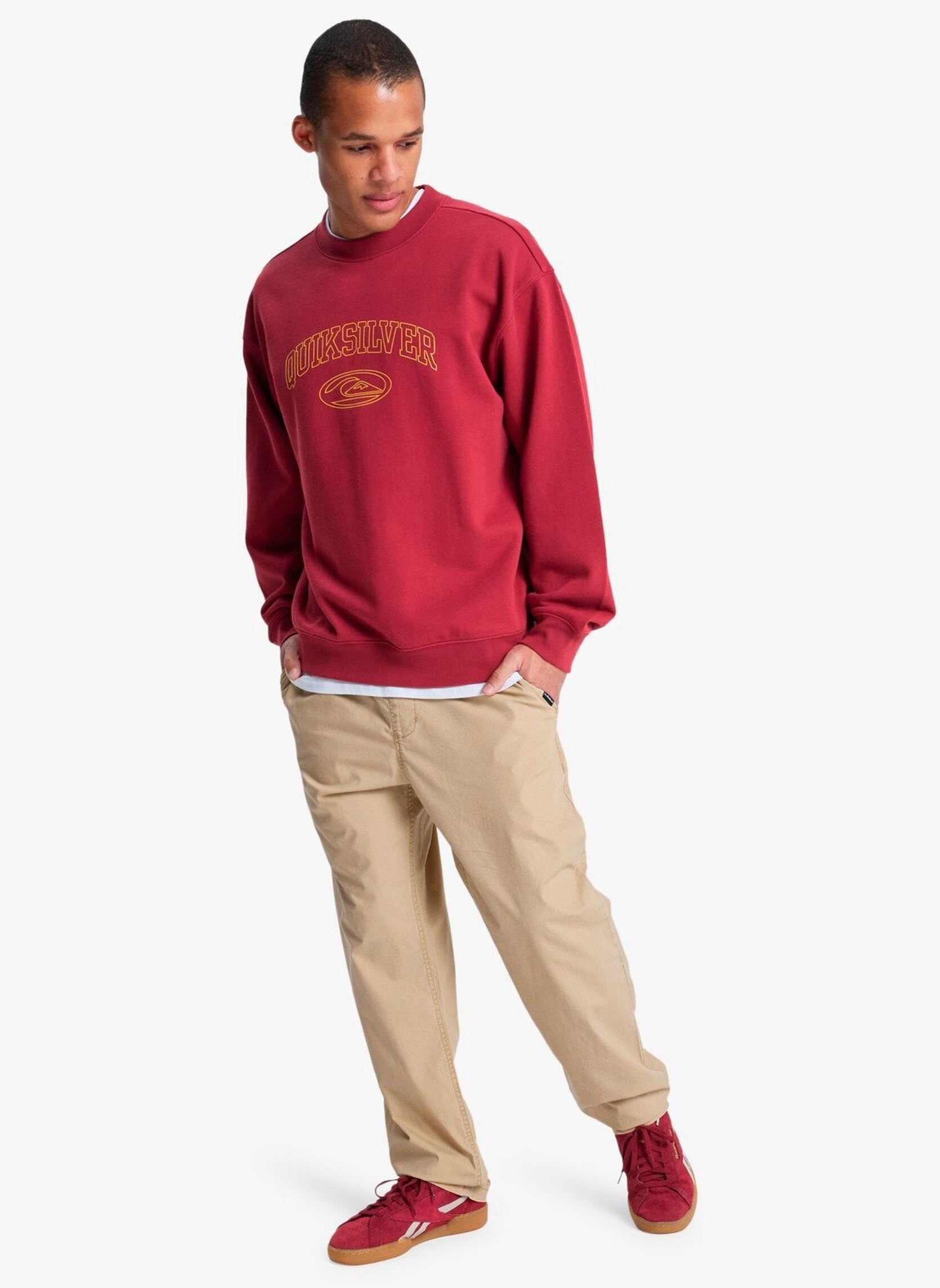 Sweatshirts New Iconic Crew herren rot Quiksilver Sweatshirts New Iconic Crew herren rot Burnt Russet