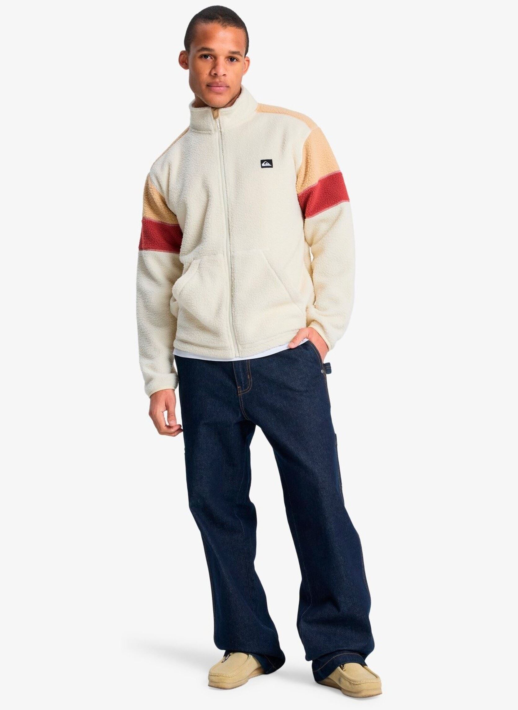 Fleece truien Clean Coast Block Fz heren beige Quiksilver Fleece truien Clean Coast Block Fz heren beige khaki