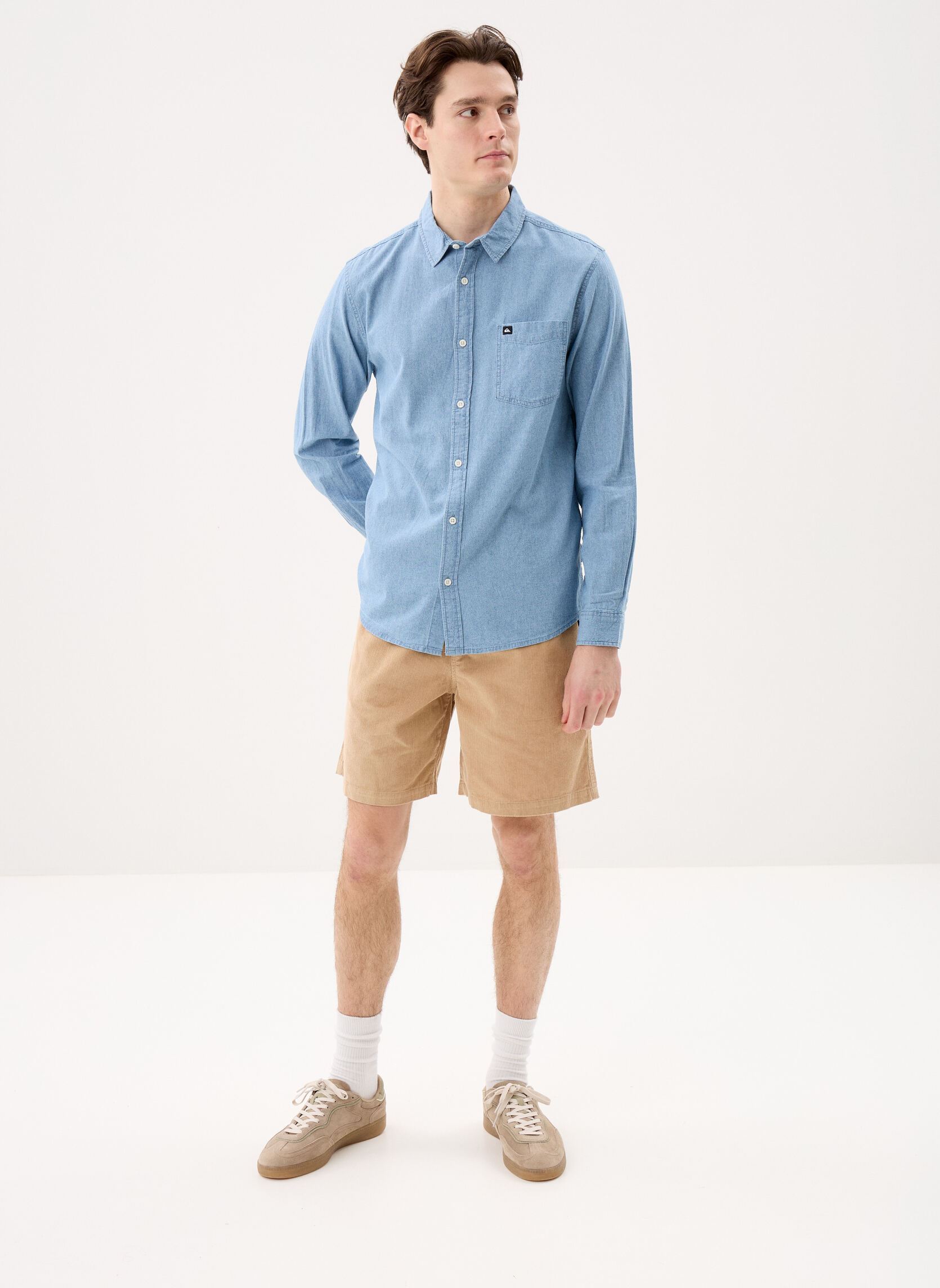 Hemden Smoke Trail Chambray Ls heren blauw Quiksilver Hemden Smoke Trail Chambray Ls heren blauw Flintstone