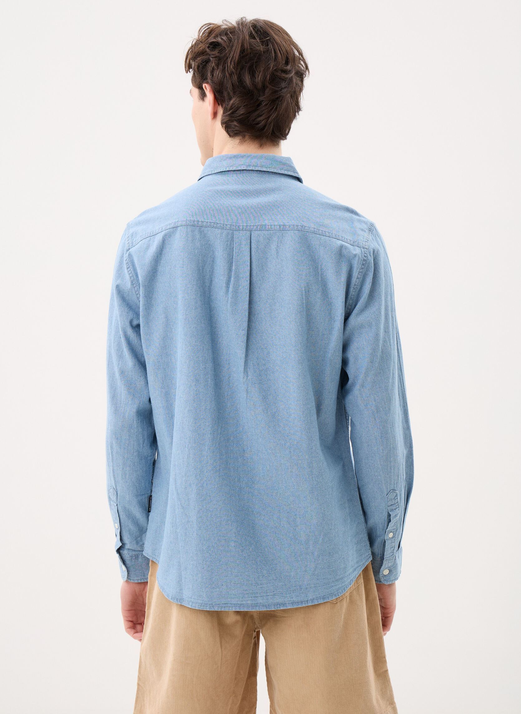 Hemden Smoke Trail Chambray Ls heren blauw Quiksilver Hemden Smoke Trail Chambray Ls heren blauw Flintstone