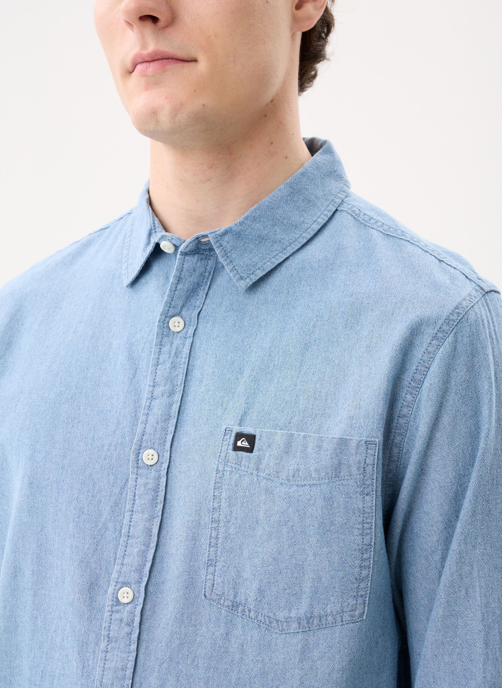 Hemden Smoke Trail Chambray Ls heren blauw Quiksilver Hemden Smoke Trail Chambray Ls heren blauw Flintstone