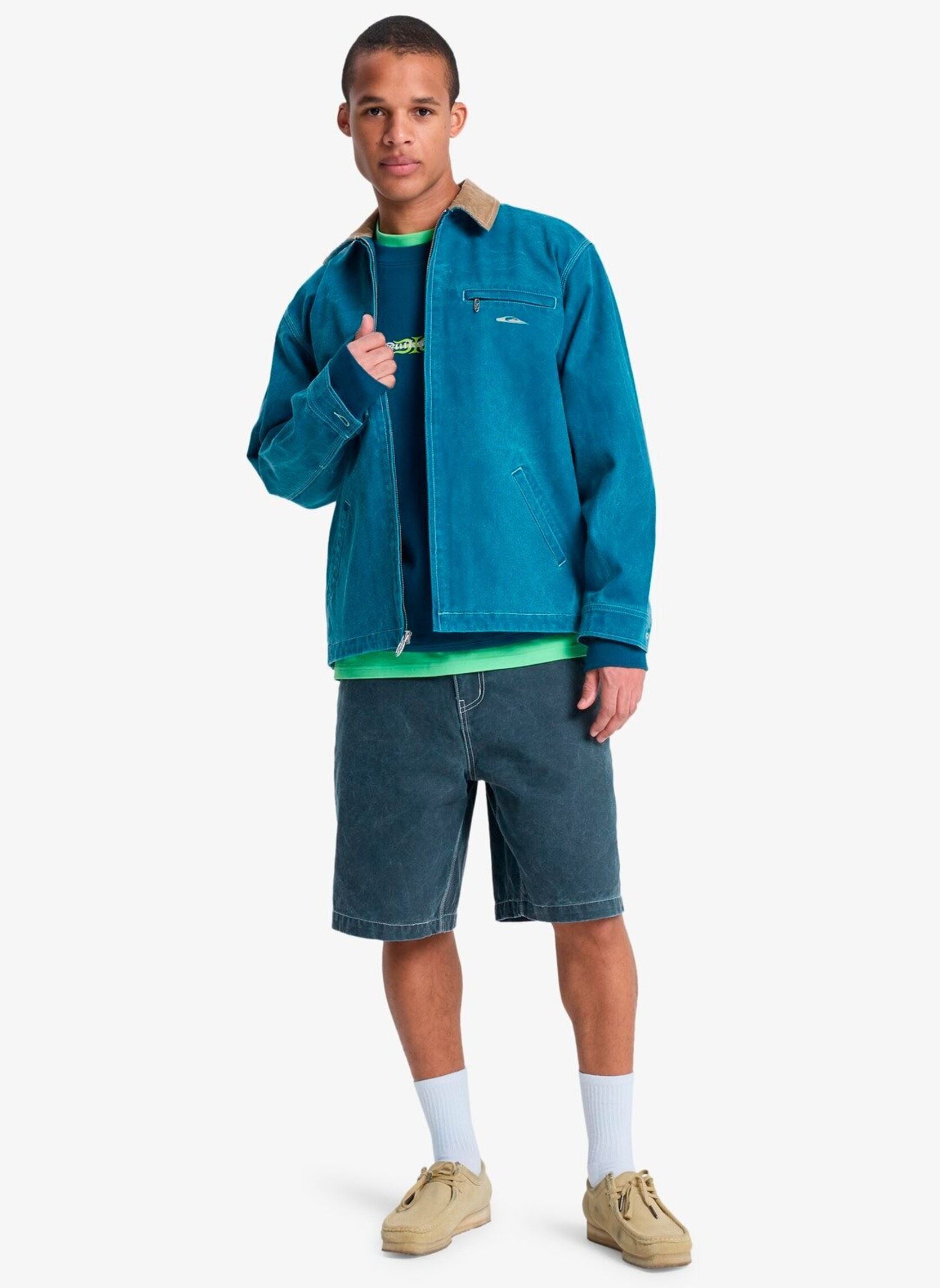 Vestes en jean Shaper Pad Unlined Jkt homme bleu Quiksilver Vestes en jean Shaper Pad Unlined Jkt homme bleu Dark Denim