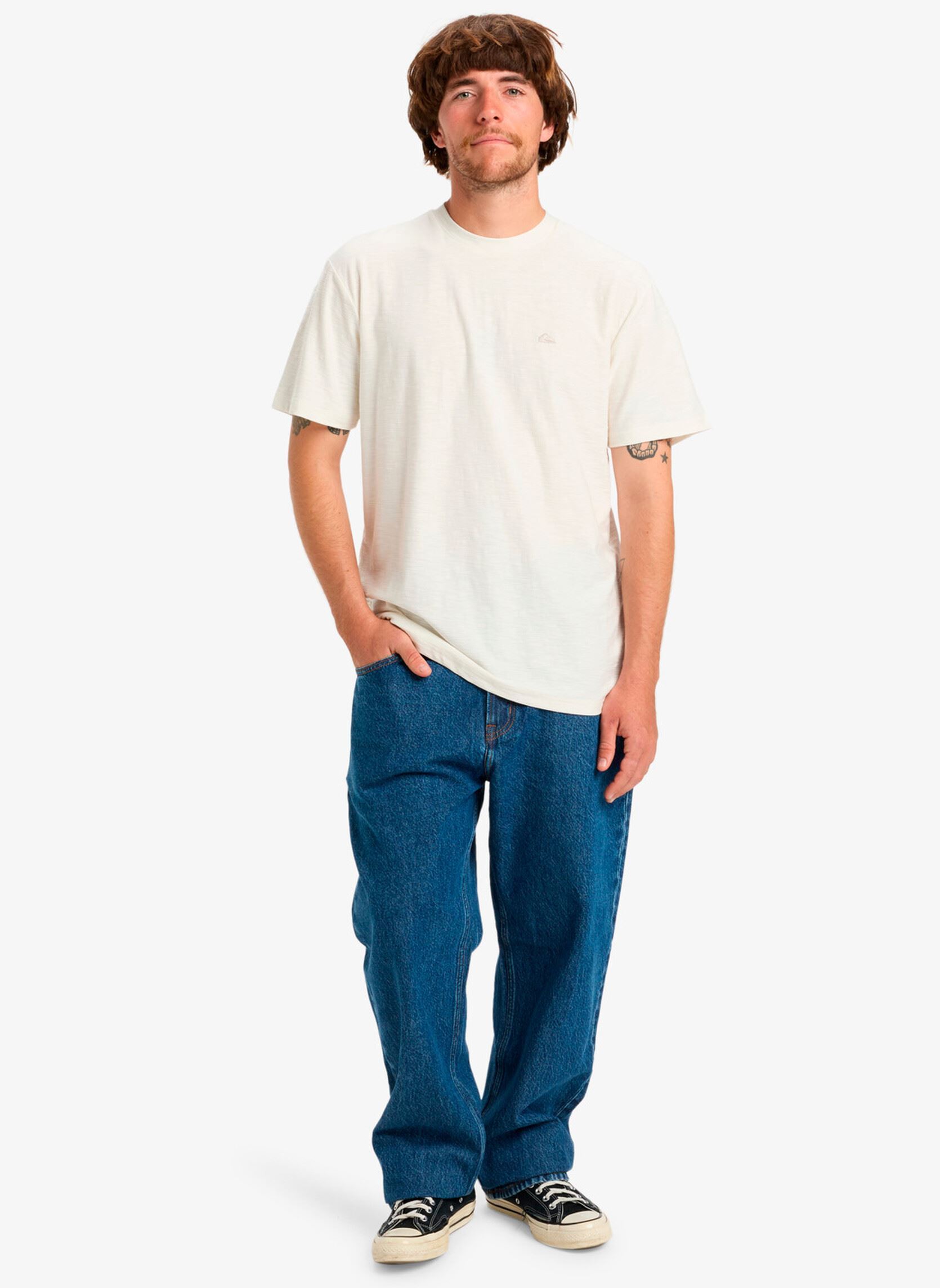 Tee-shirts manches courtes Slub Roundneck homme blanc Quiksilver Tee-shirts manches courtes Slub Roundneck homme blanc SNOW WHITE