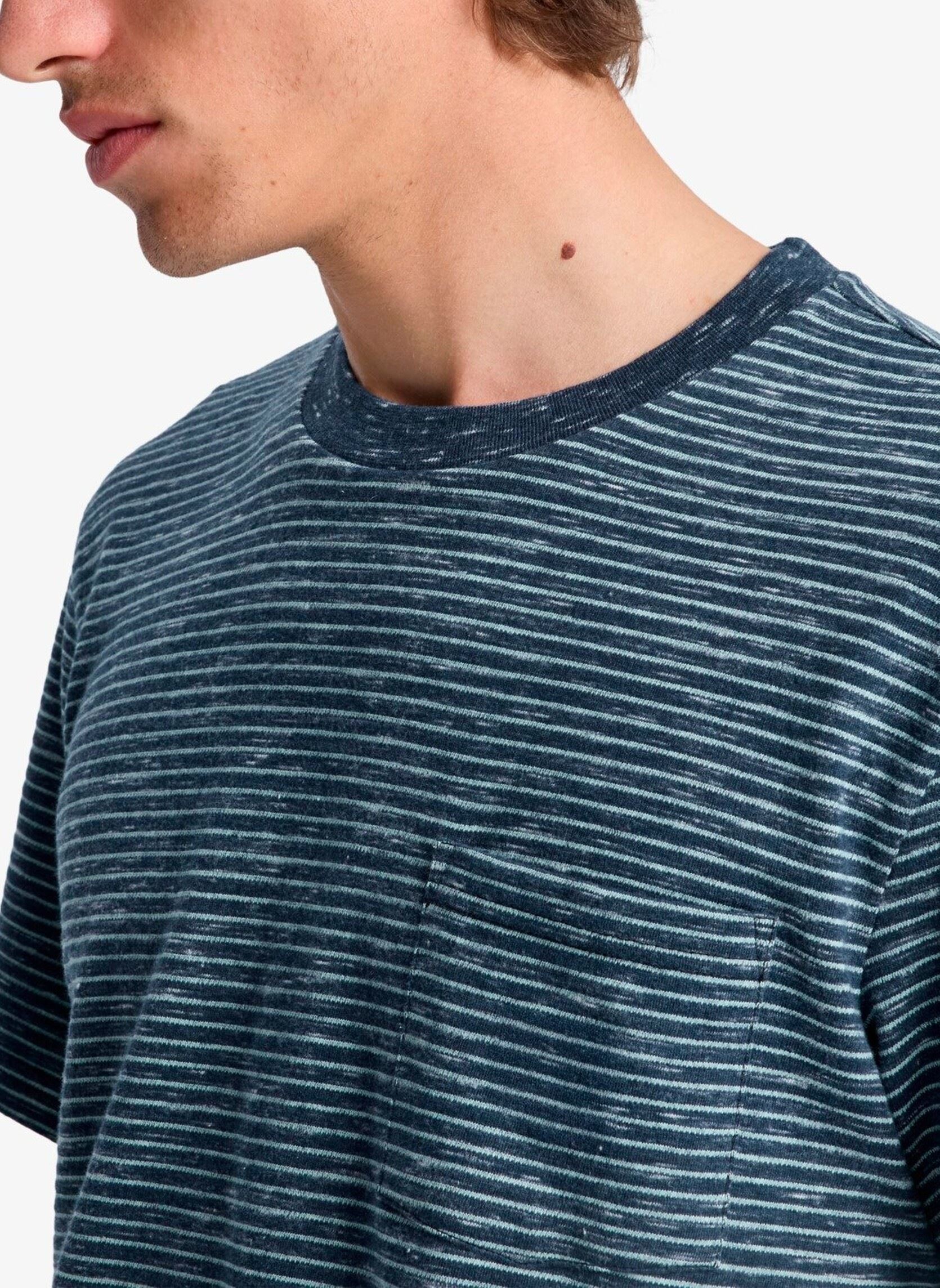 Tee-shirts manches courtes Lopaz Striped Ss Pocket homme bleu Quiksilver Tee-shirts manches courtes Lopaz Striped Ss Pocket homme bleu Dark Navy Lopaz Stripes