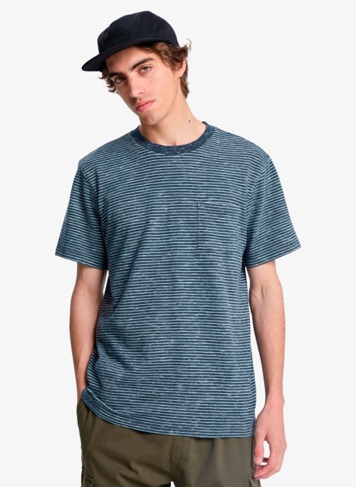 Quiksilver Tee-shirts manches courtes Lopaz Striped Ss Pocket homme bleu