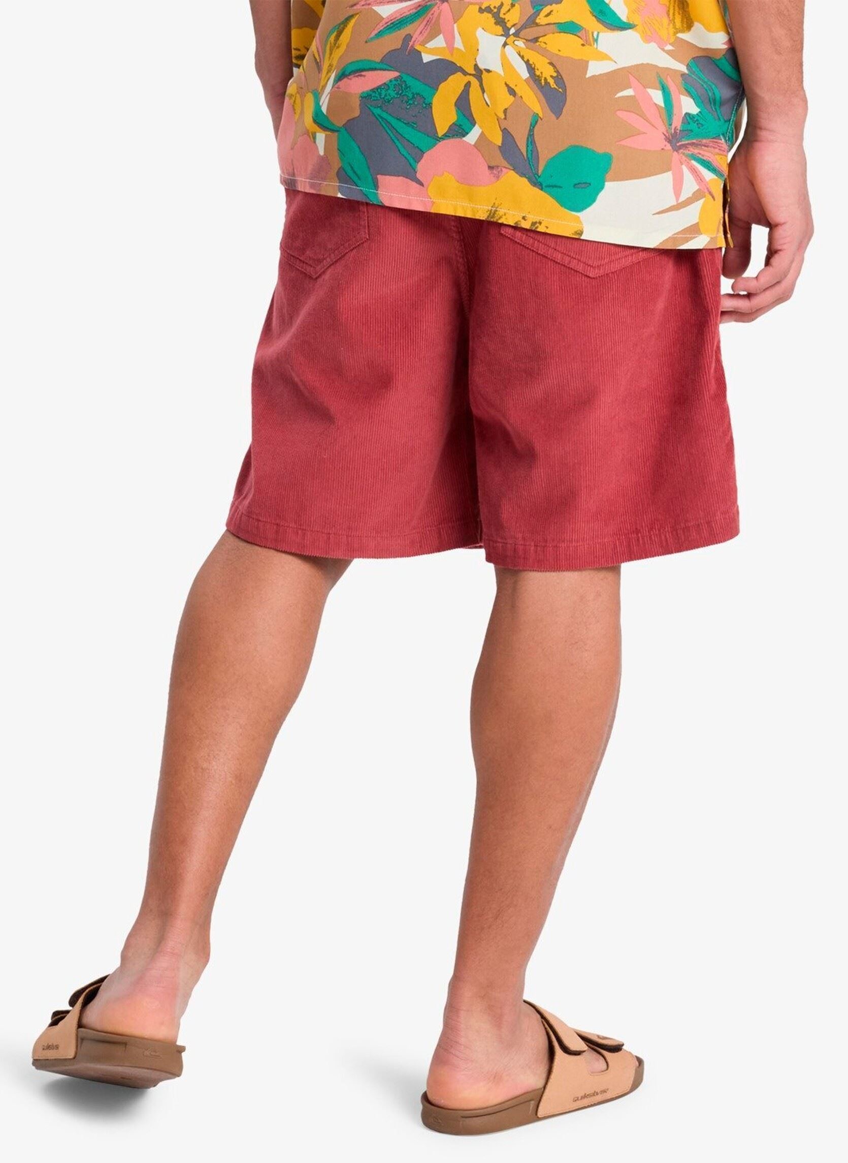 Bermudas Taxer Cord Ws homme rouge Quiksilver Bermudas Taxer Cord Ws homme rouge BURNT RUSSET