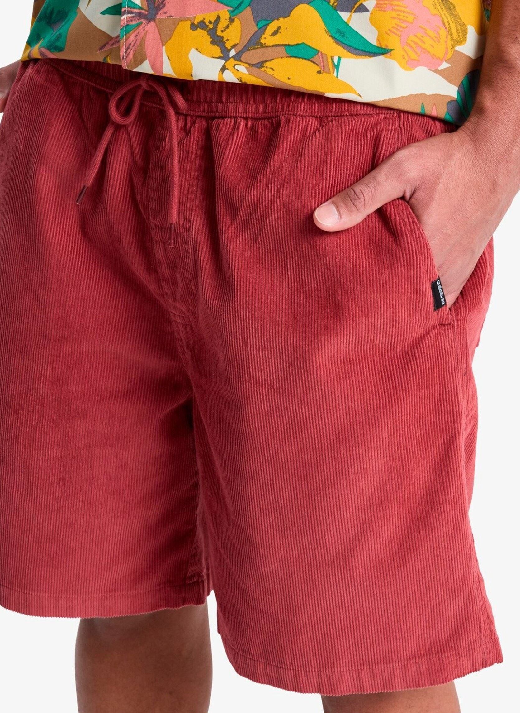 Bermudas Taxer Cord Ws homme rouge Quiksilver Bermudas Taxer Cord Ws homme rouge BURNT RUSSET