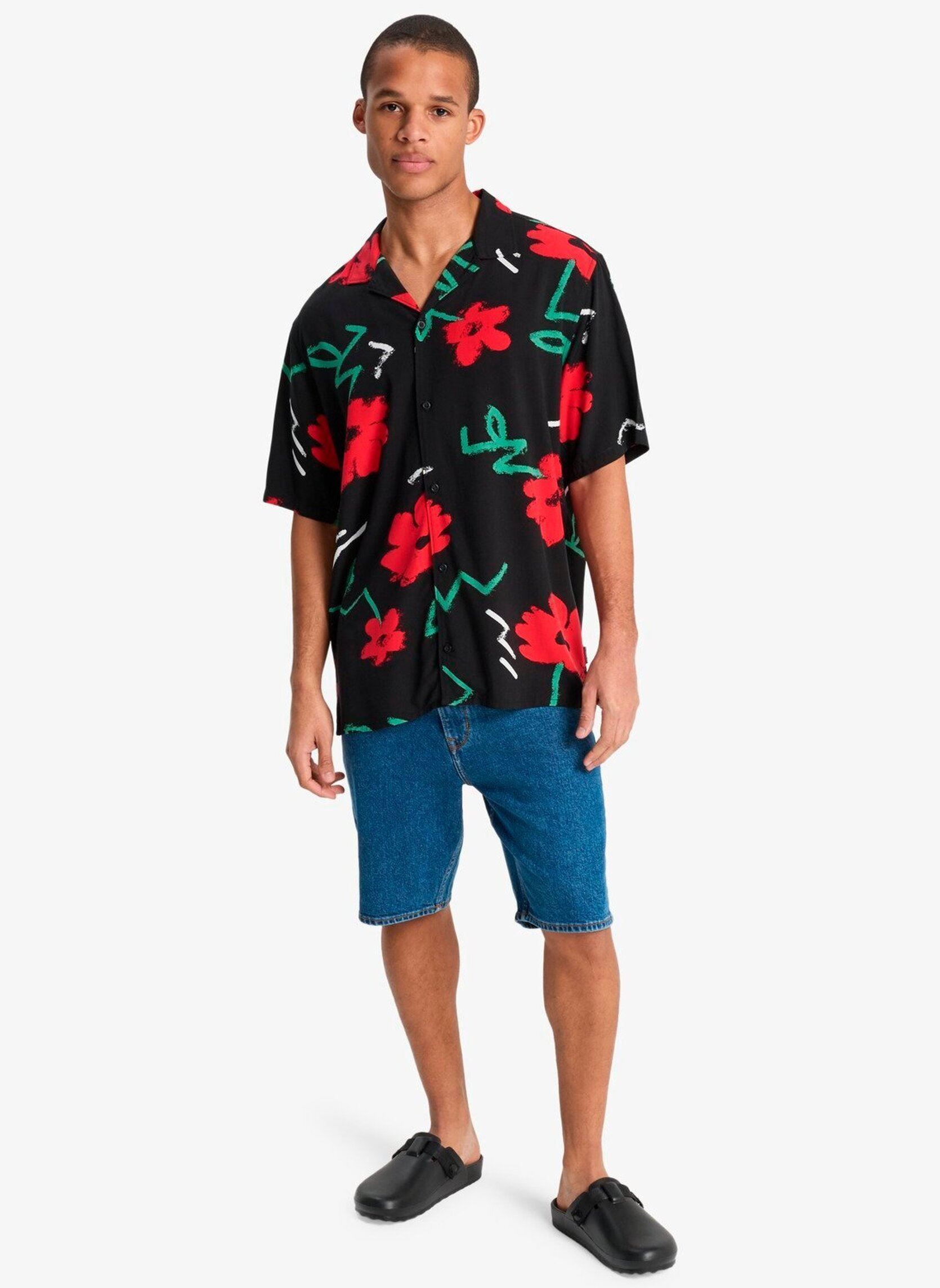 Chemises Safe Paradise Ss homme noir Quiksilver Chemises Safe Paradise Ss homme noir Black Street Floral 64
