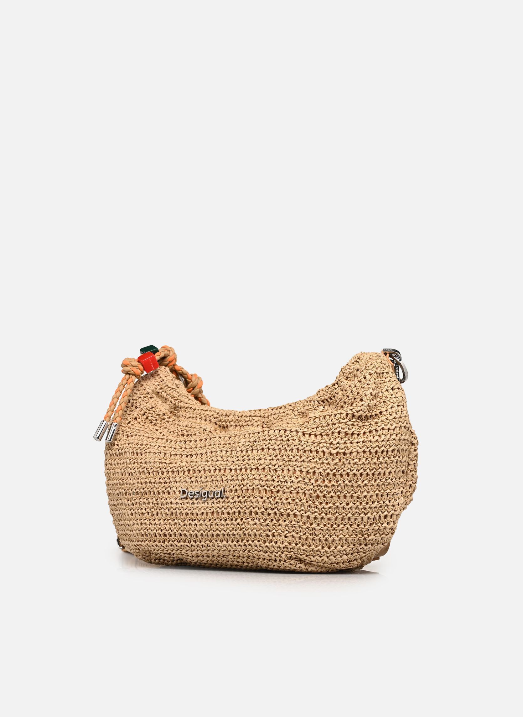 Sacs bandoulière Sacs Half Logo Raffia Wa femme beige Desigual Sacs bandoulière Sacs Half Logo Raffia Wa femme beige White