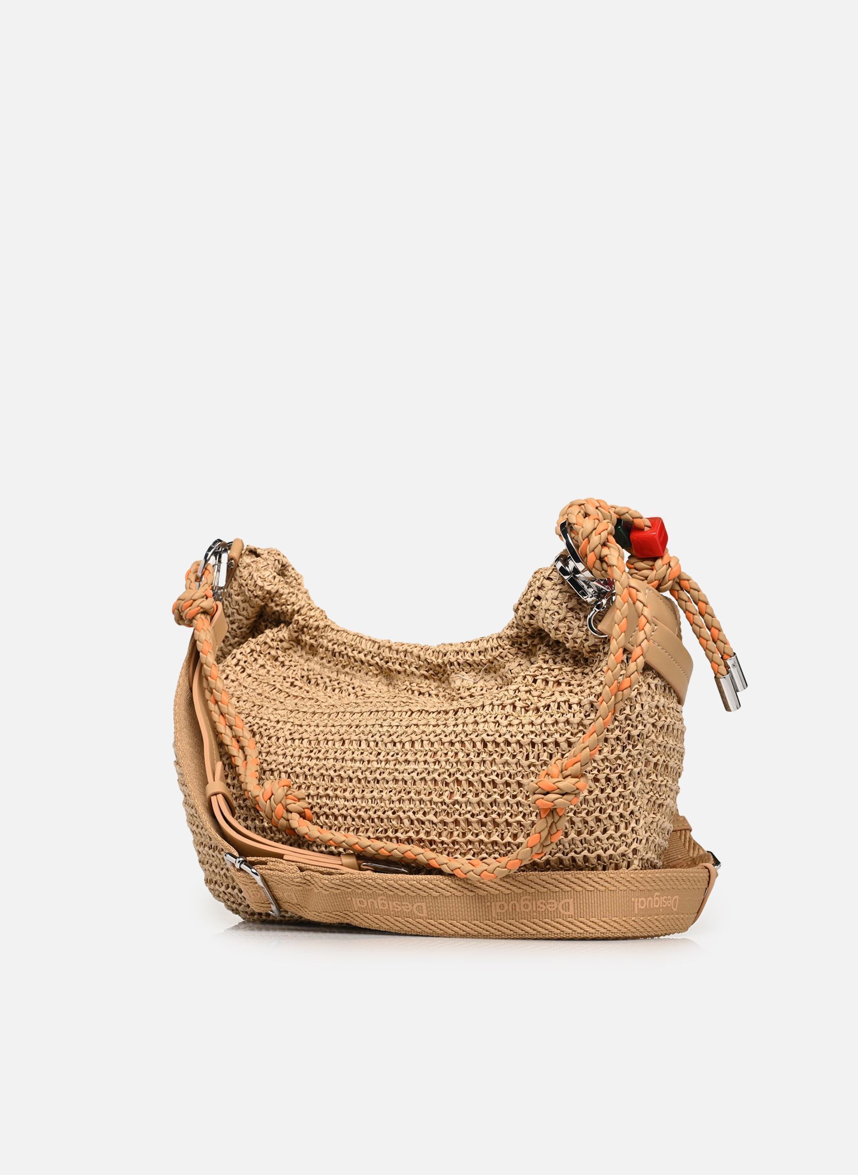 Sacs bandoulière Sacs Half Logo Raffia Wa femme beige Desigual Sacs bandoulière Sacs Half Logo Raffia Wa femme beige White