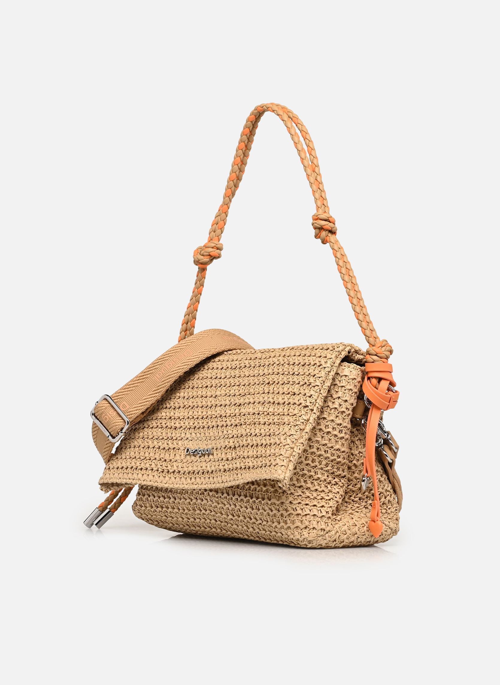 Sacs bandoulière Sacs Half Logo Raffia Ve femme beige Desigual Sacs bandoulière Sacs Half Logo Raffia Ve femme beige White