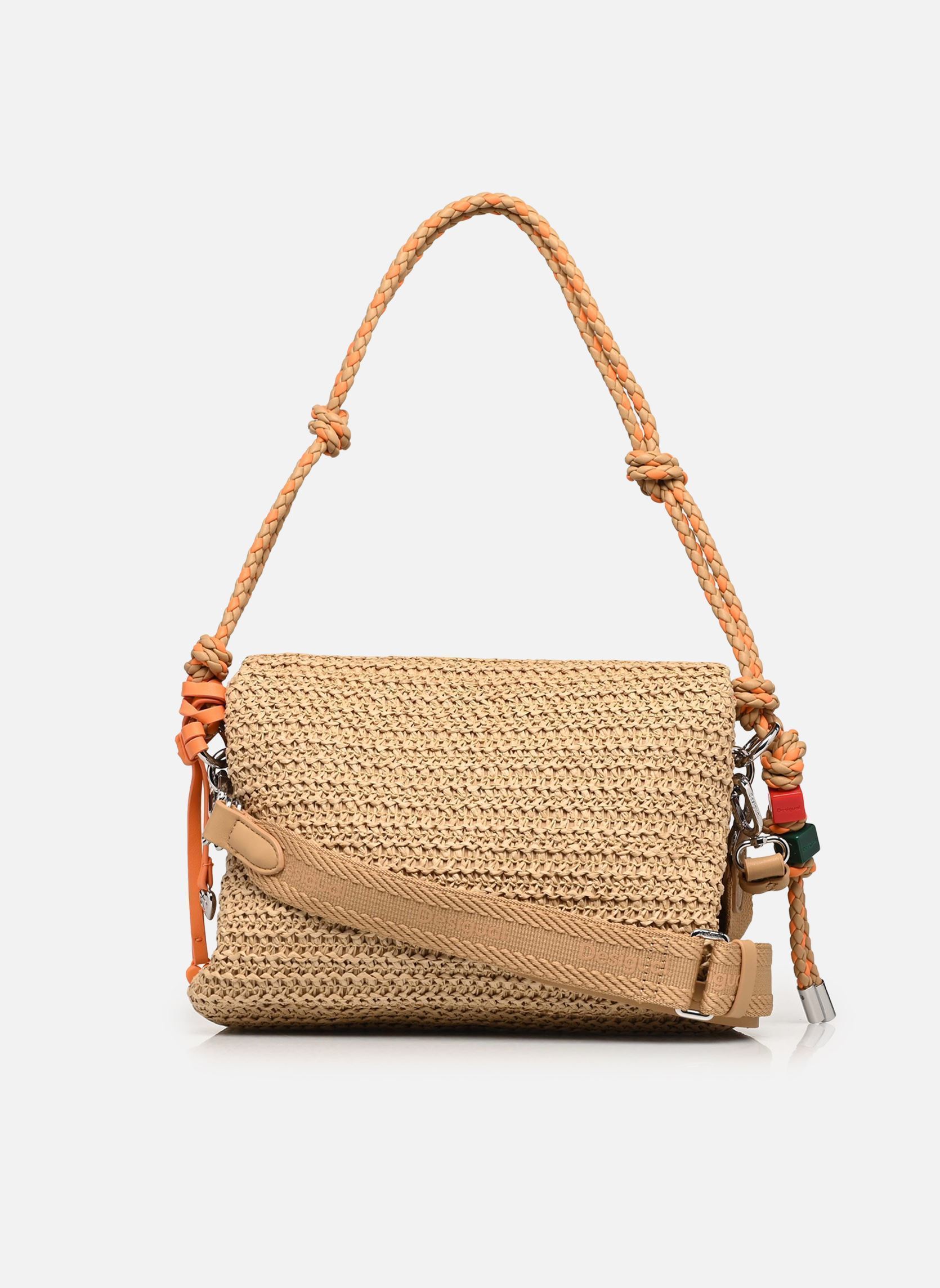 Sacs bandoulière Sacs Half Logo Raffia Ve femme beige Desigual Sacs bandoulière Sacs Half Logo Raffia Ve femme beige White