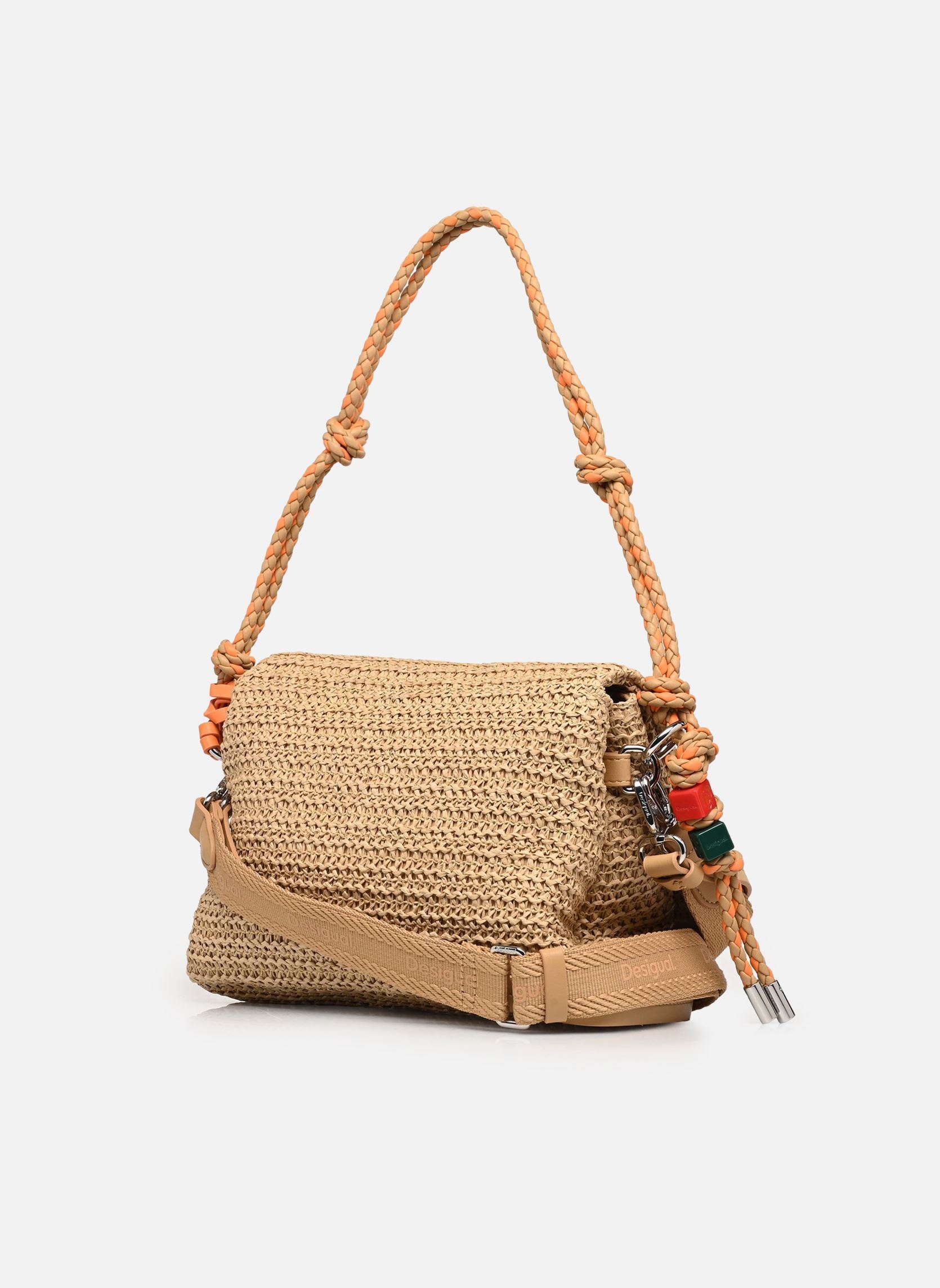 Sacs bandoulière Sacs Half Logo Raffia Ve femme beige Desigual Sacs bandoulière Sacs Half Logo Raffia Ve femme beige White
