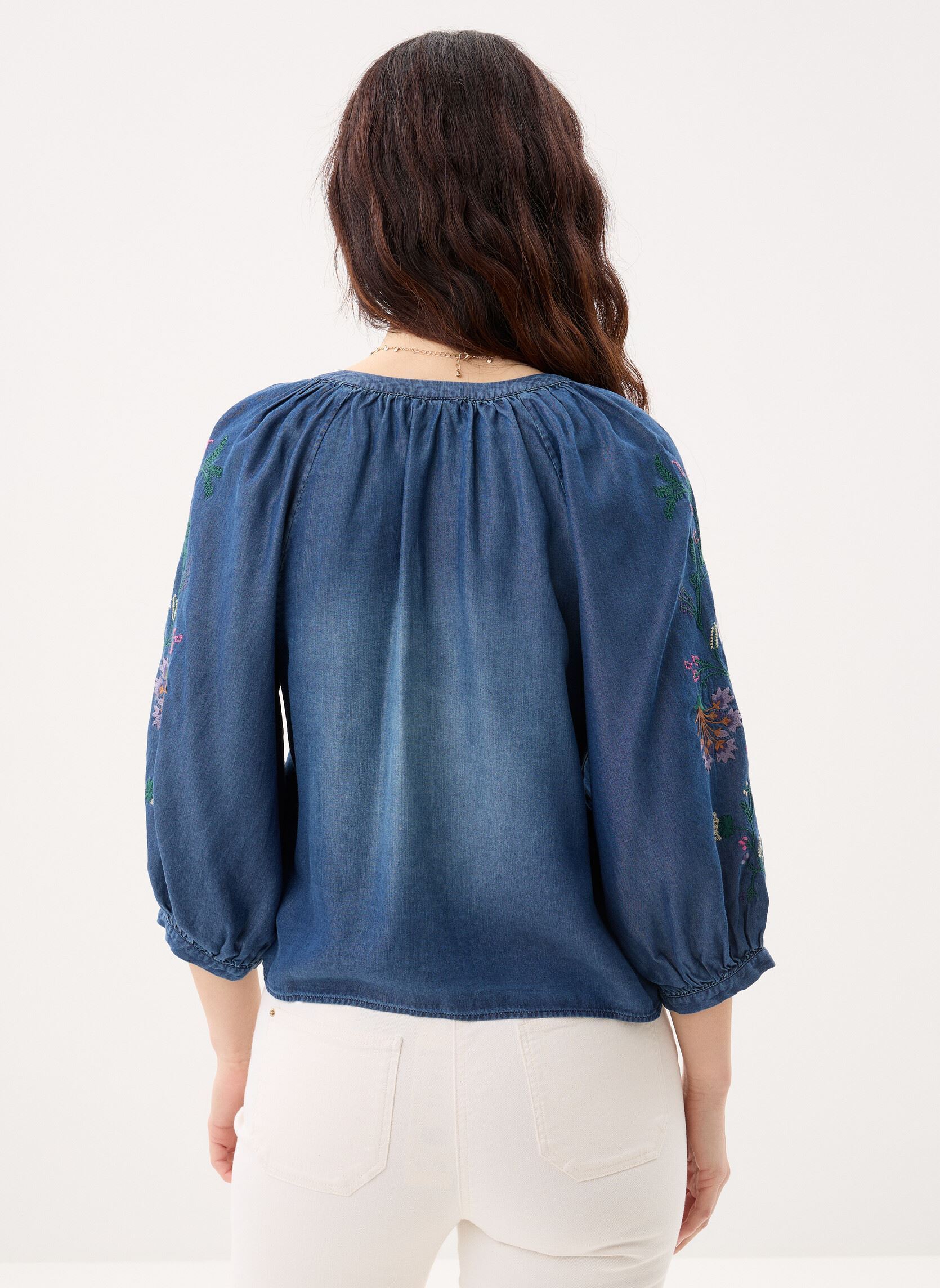 Blusen Blus Chambre damen blau Desigual Blusen Blus Chambre damen blau Bleu