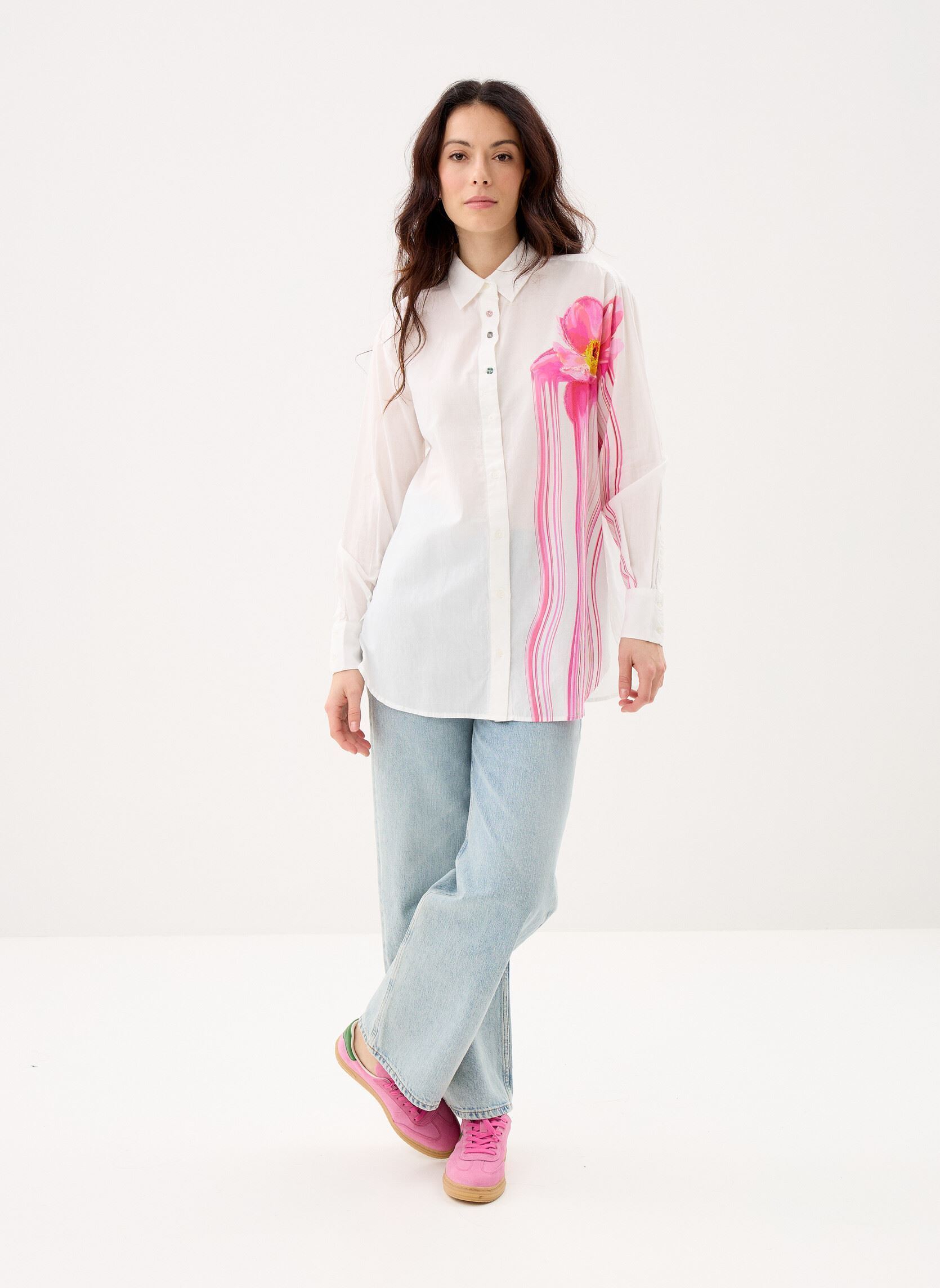 Lange mouw overhemden Cam Gloss dames wit Desigual Lange mouw overhemden Cam Gloss dames wit Blanc