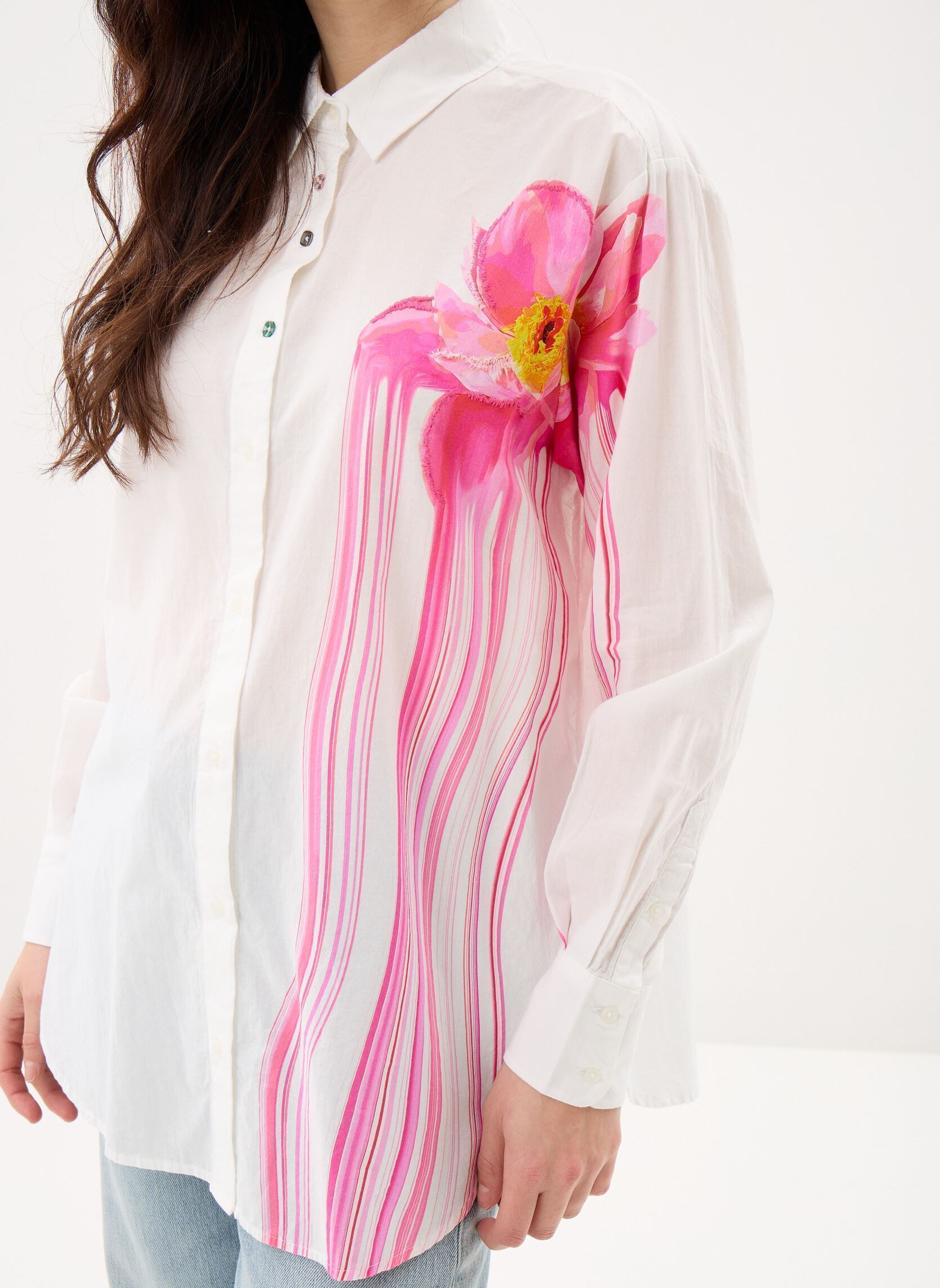 Lange mouw overhemden Cam Gloss dames wit Desigual Lange mouw overhemden Cam Gloss dames wit Blanc