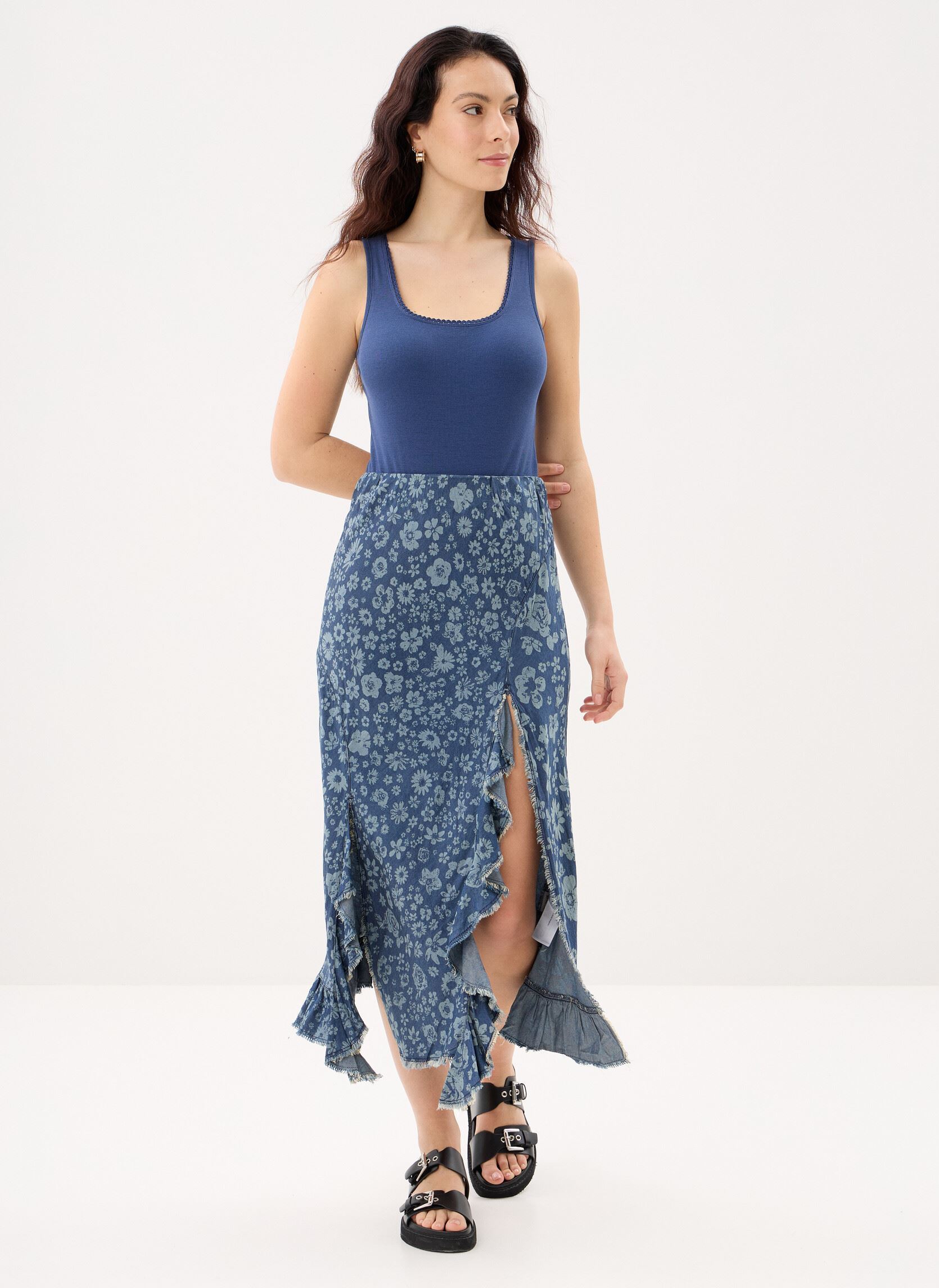 Lange rokken Fal Anem dames blauw Desigual Lange rokken Fal Anem dames blauw Bleu