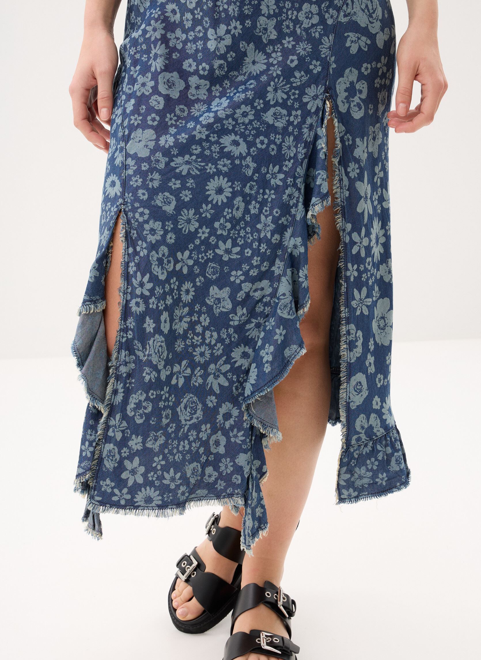 Lange rokken Fal Anem dames blauw Desigual Lange rokken Fal Anem dames blauw Bleu