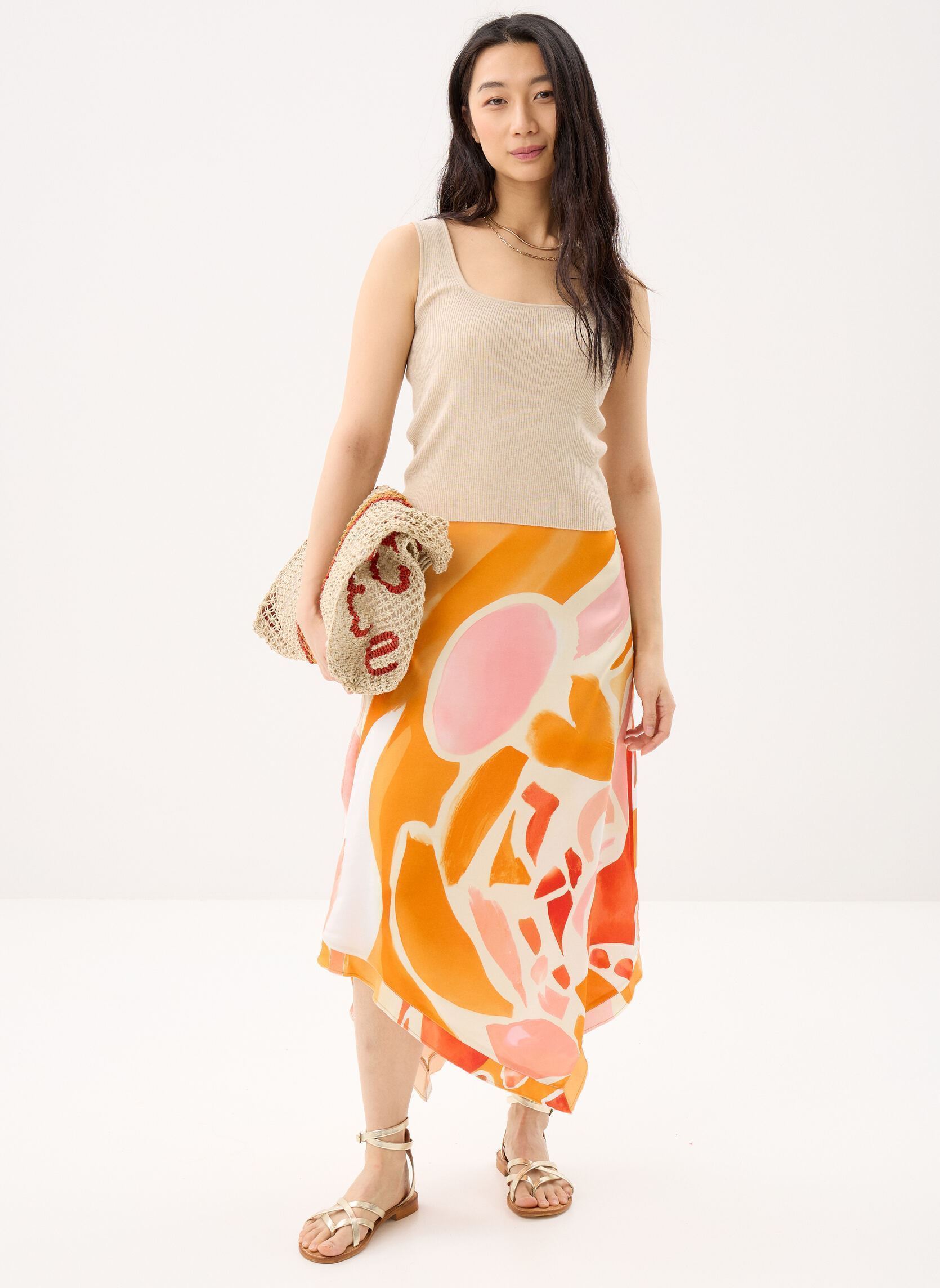 Midi-Röcke Fal Vent Orange damen orange Desigual Midi-Röcke Fal Vent Orange damen orange Orange