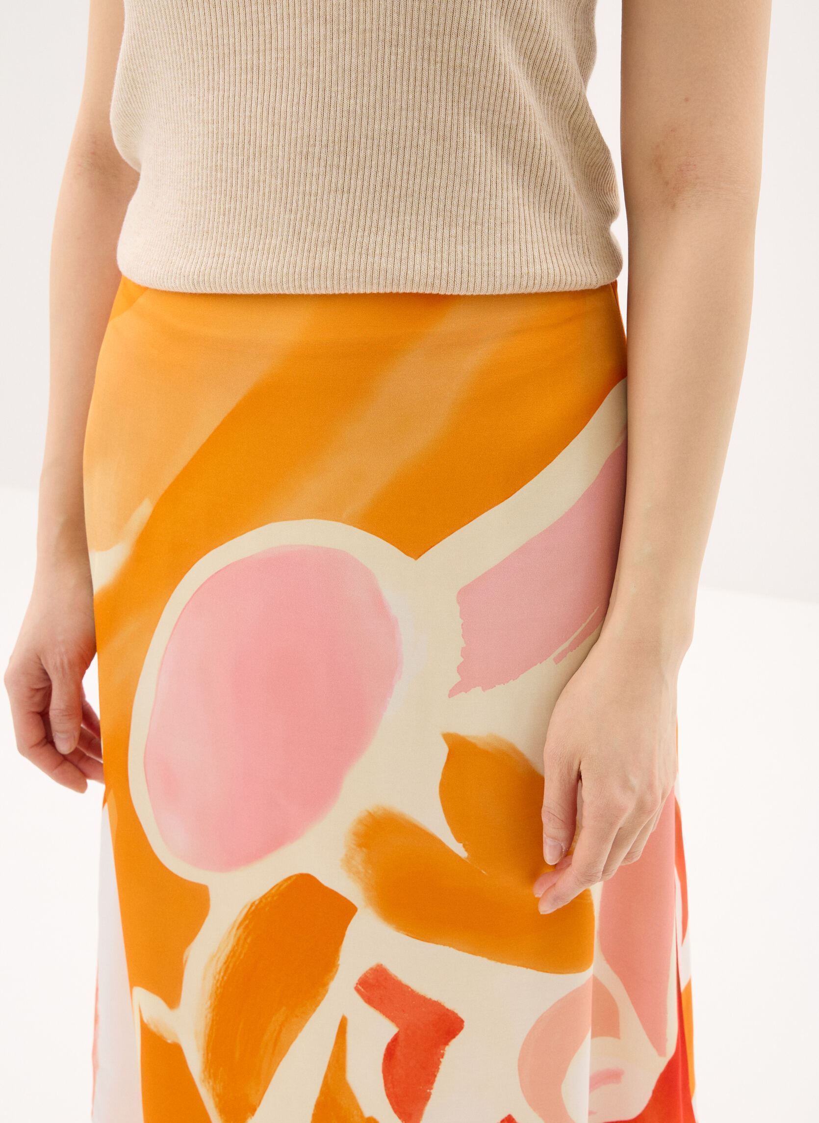 Midi-Röcke Fal Vent Orange damen orange Desigual Midi-Röcke Fal Vent Orange damen orange Orange