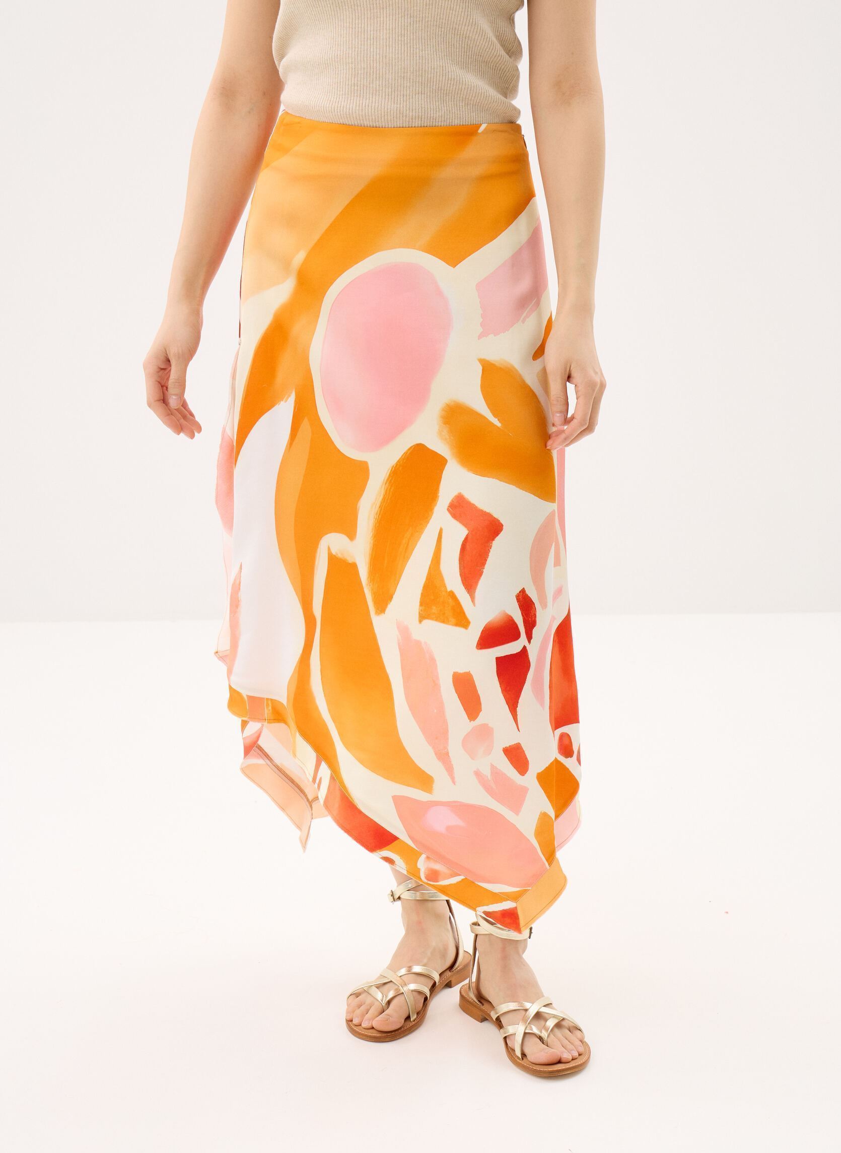 Midi-Röcke Fal Vent Orange damen orange Desigual Midi-Röcke Fal Vent Orange damen orange Orange