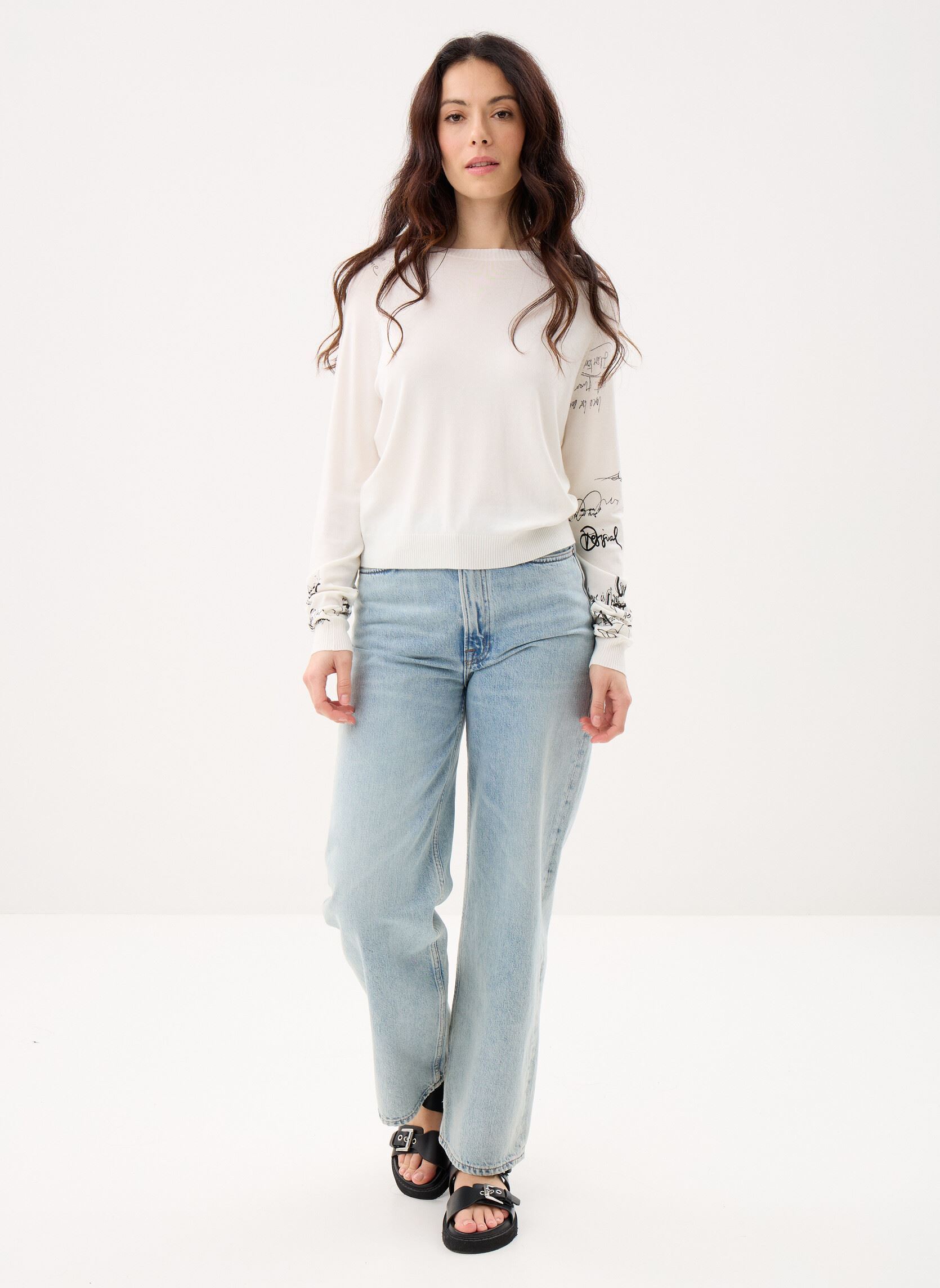 Pullover Jers Marquette damen weiß Desigual Pullover Jers Marquette damen weiß Blanc