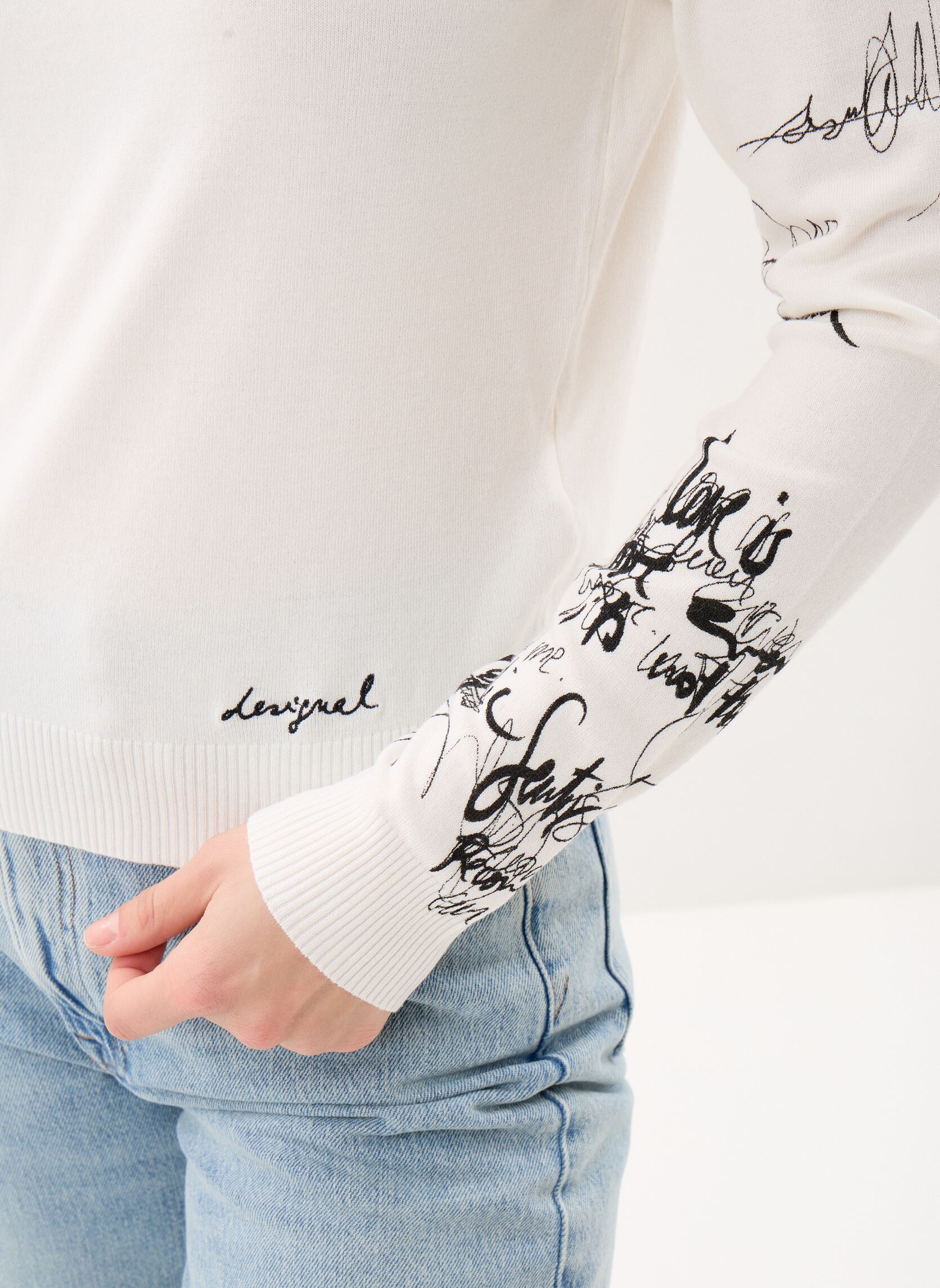 Pullover Jers Marquette damen weiß Desigual Pullover Jers Marquette damen weiß Blanc