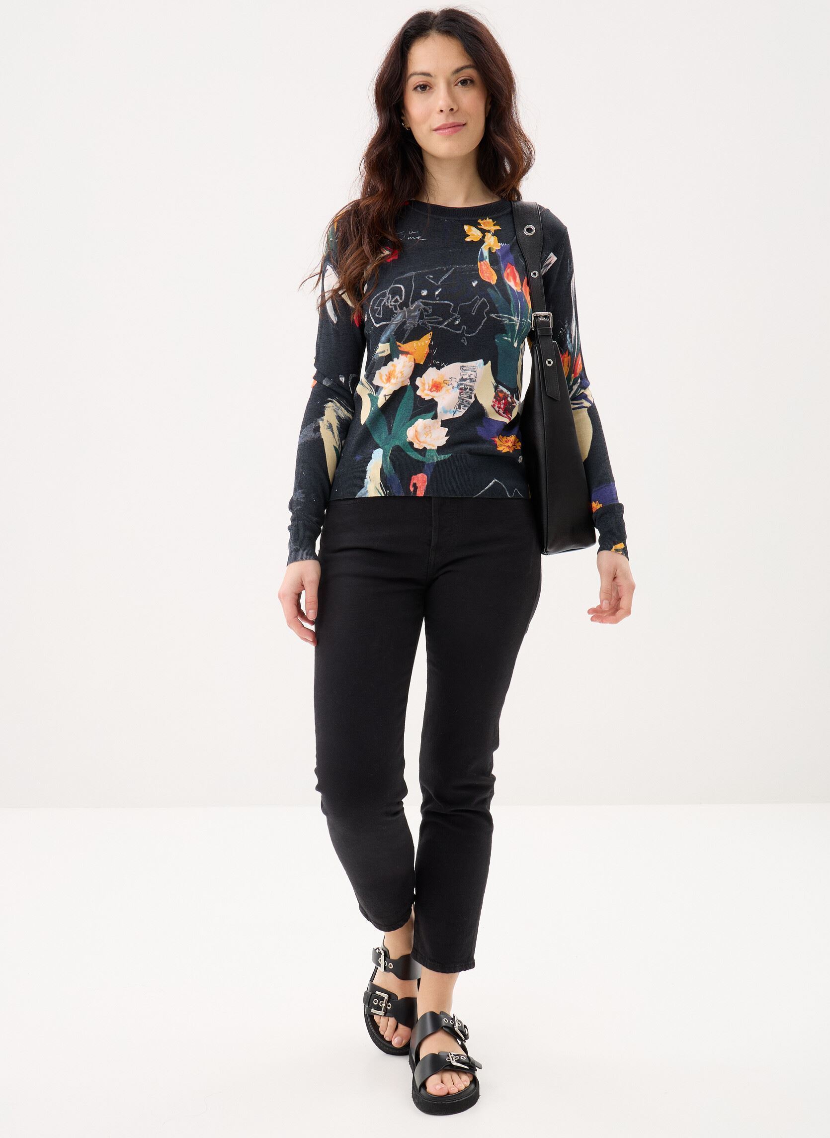 Pullover Jers Nantes Lacroix damen schwarz Desigual Pullover Jers Nantes Lacroix damen schwarz Noir