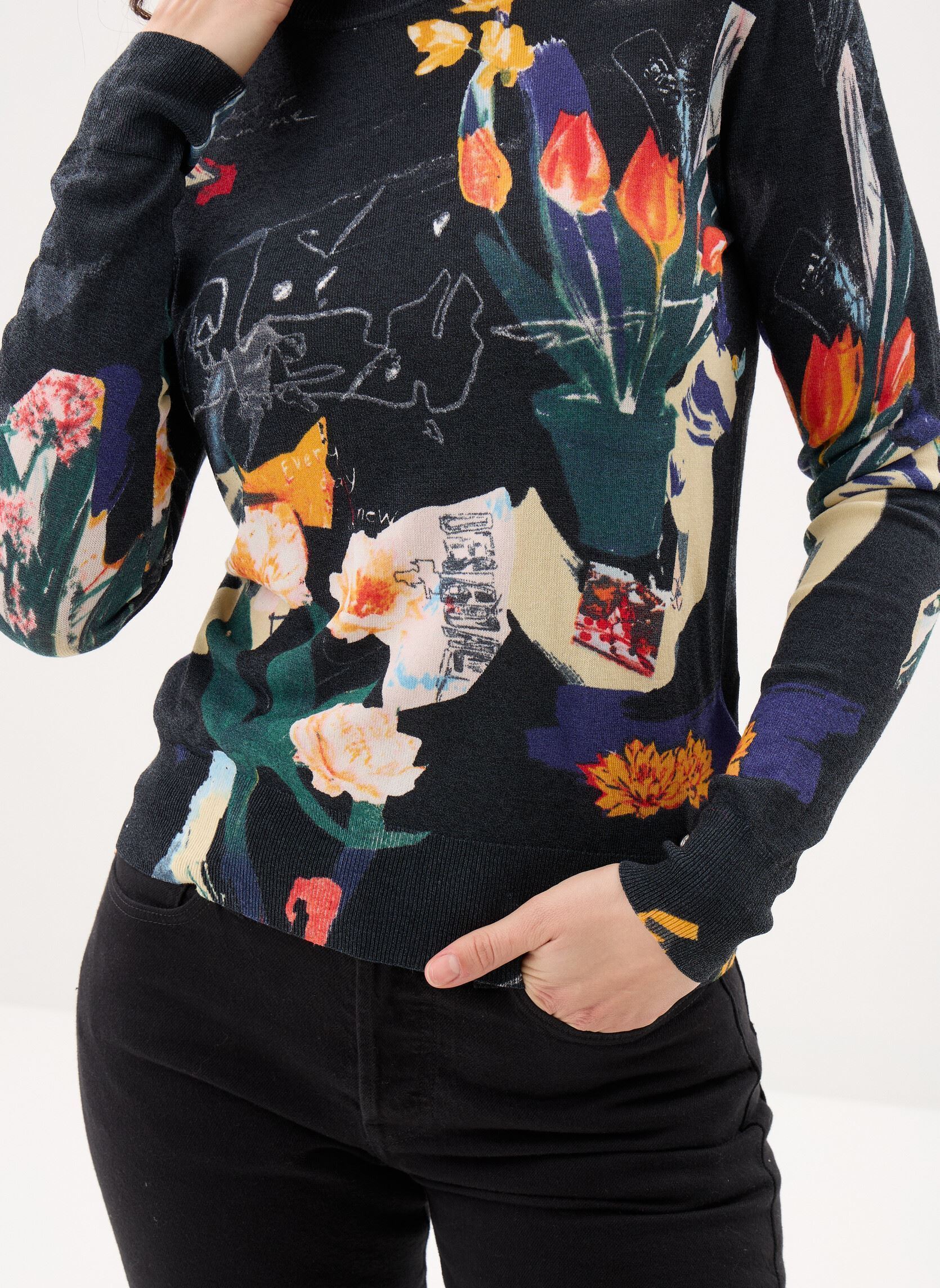 Pullover Jers Nantes Lacroix damen schwarz Desigual Pullover Jers Nantes Lacroix damen schwarz Noir