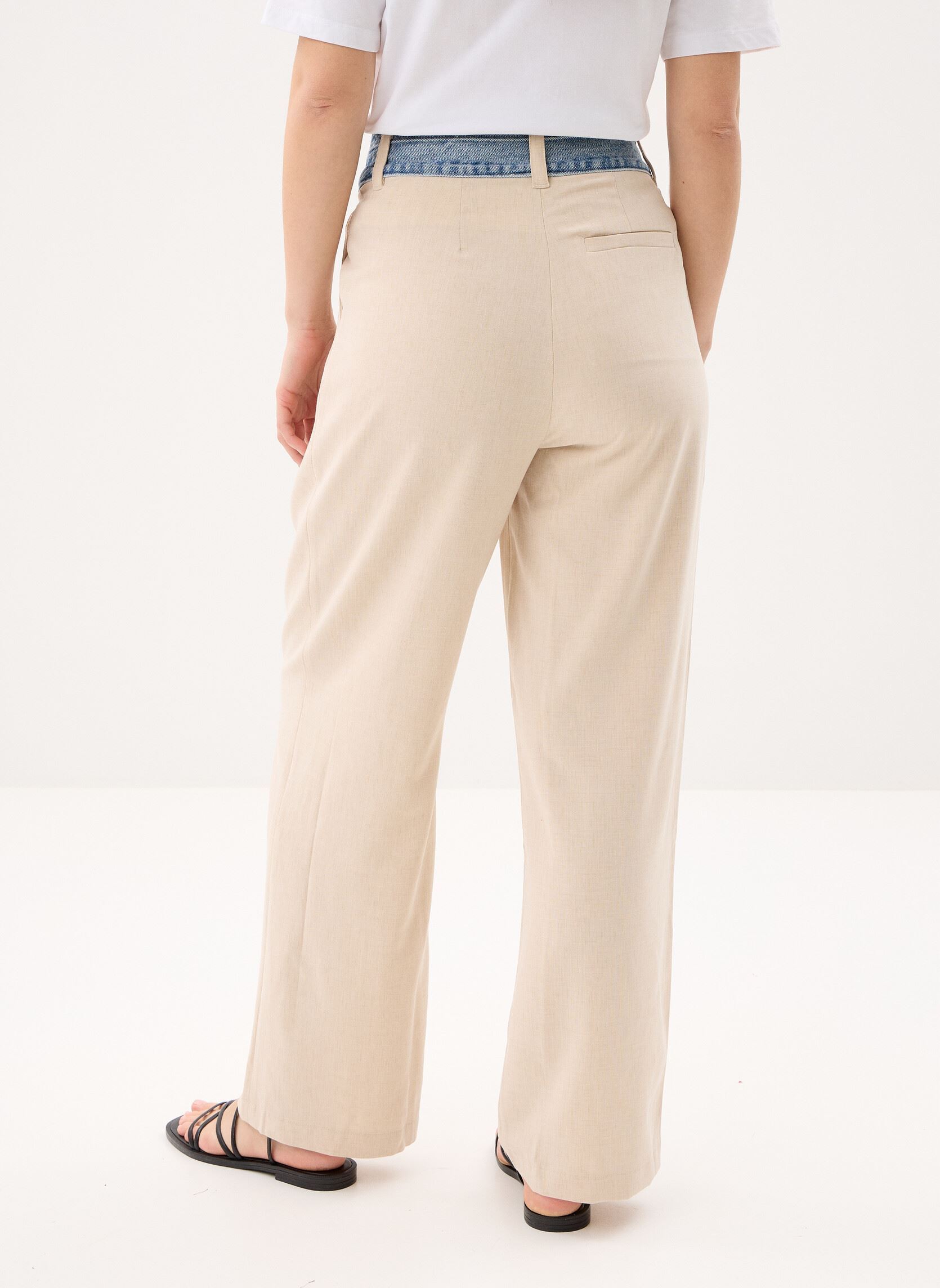 Wijde broeken Pant Isis dames beige Desigual Wijde broeken Pant Isis dames beige marron