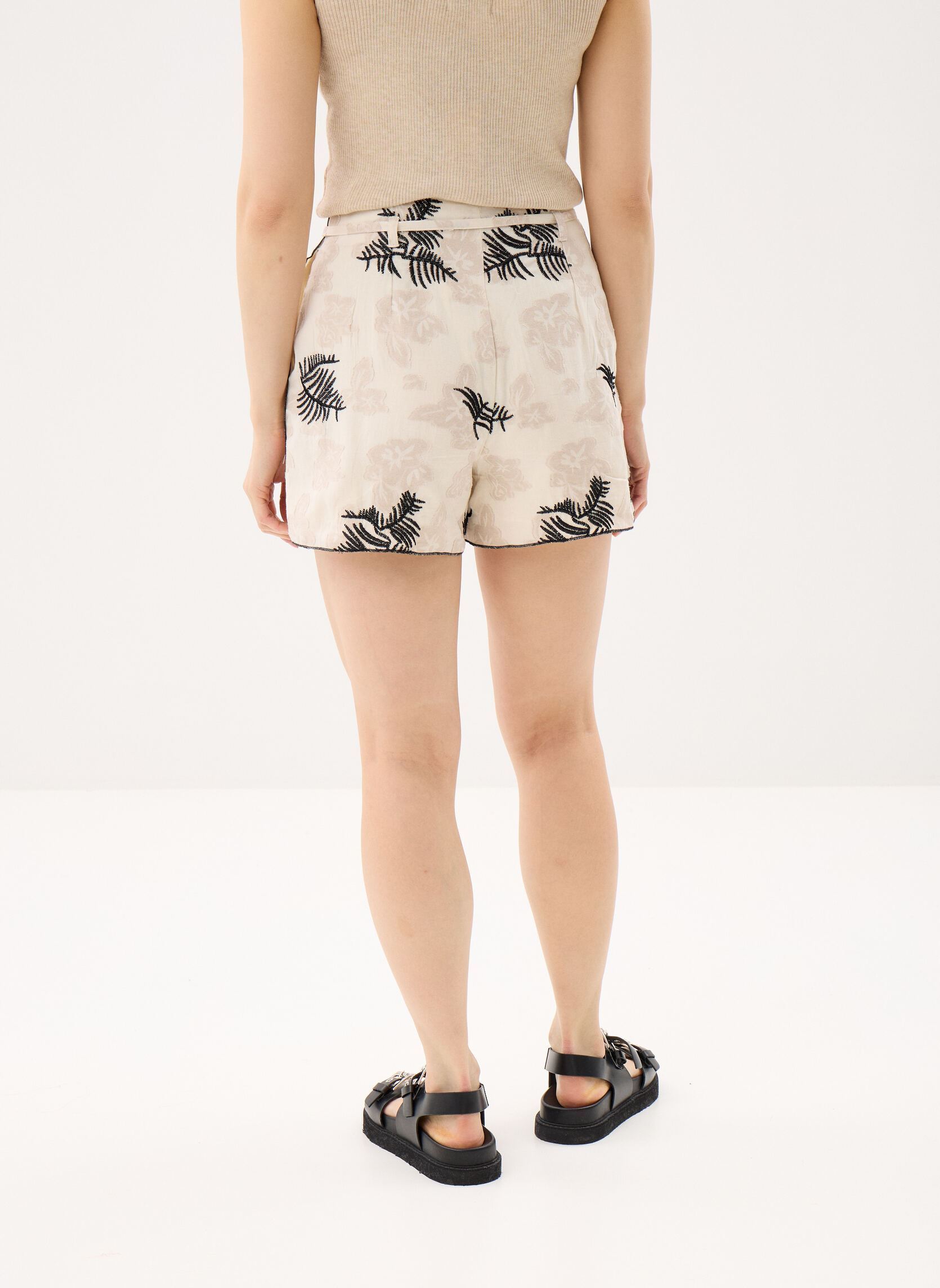 Shorts Pant Hono dames beige Desigual Shorts Pant Hono dames beige Blanc
