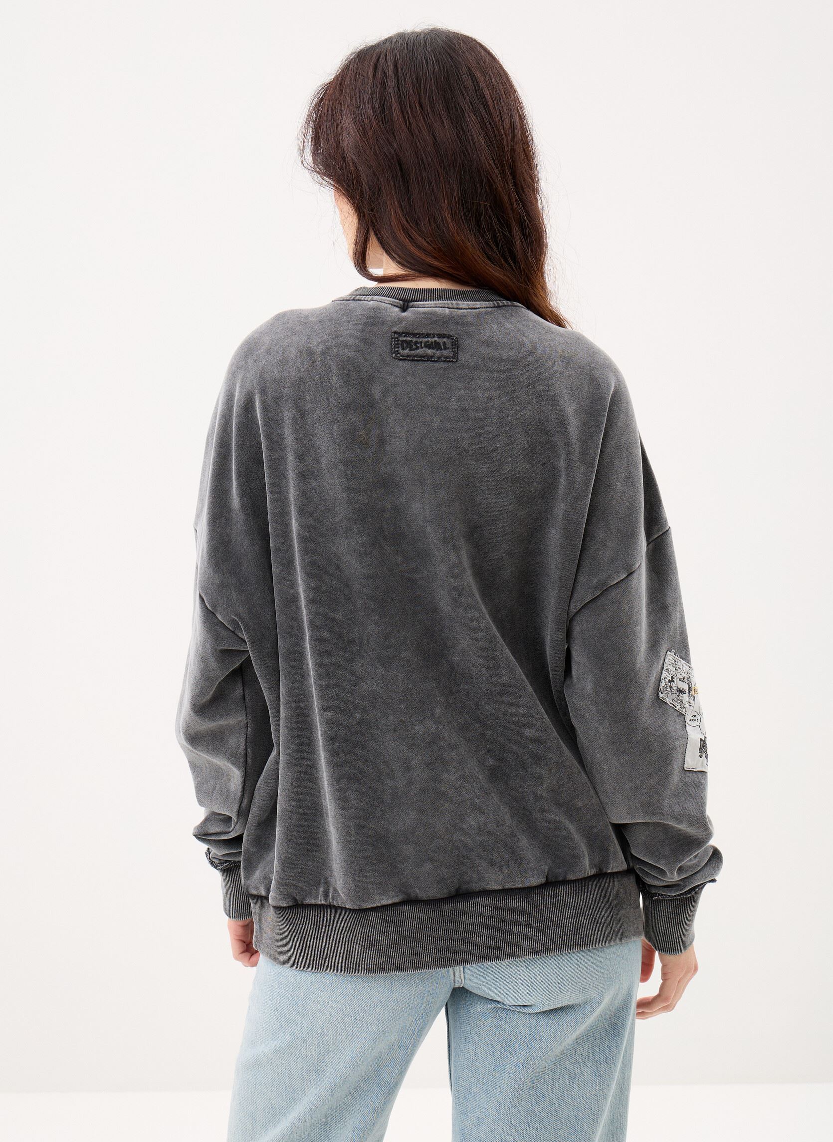 Hoodies Sweat Kiss Mickey dames zwart Desigual Hoodies Sweat Kiss Mickey dames zwart Noir