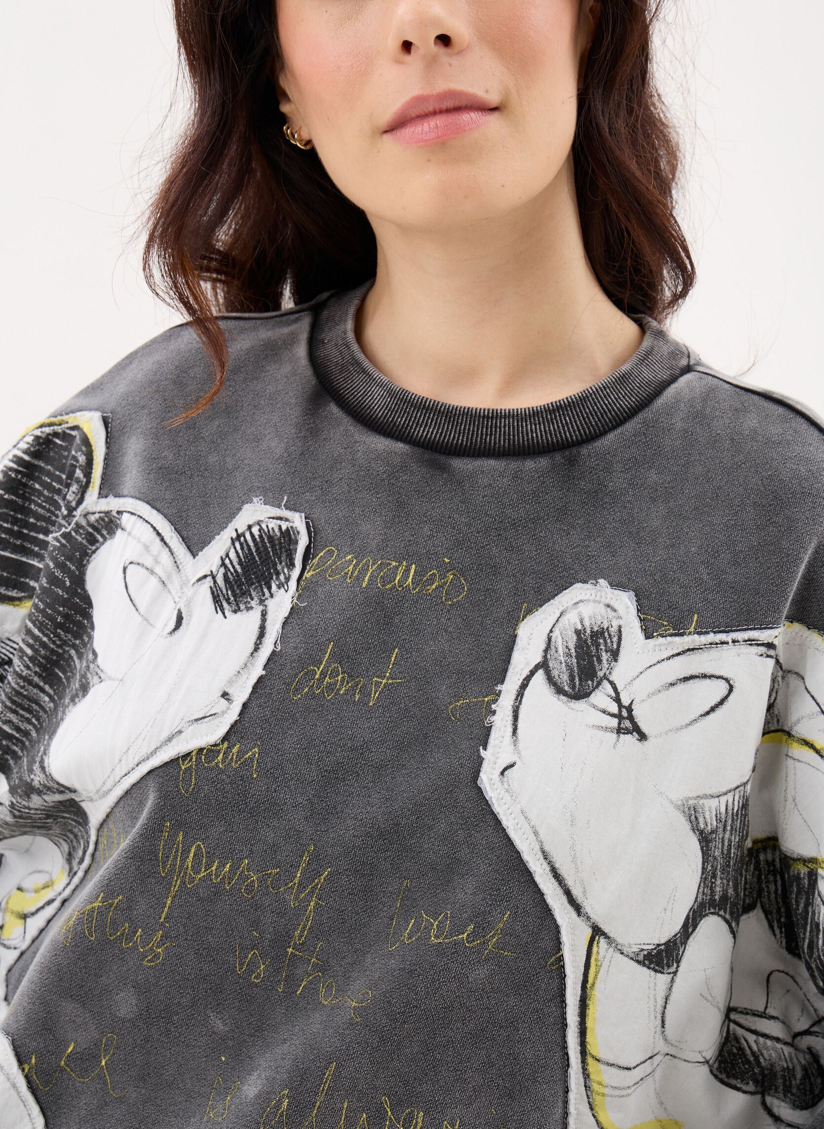 Hoodies Sweat Kiss Mickey dames zwart Desigual Hoodies Sweat Kiss Mickey dames zwart Noir