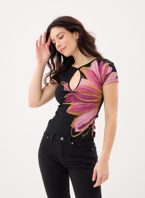 Desigual T-Shirt Donna Oversize – Manica Lunga, Colletto Camicia E Tasca, Vestibilità Comoda