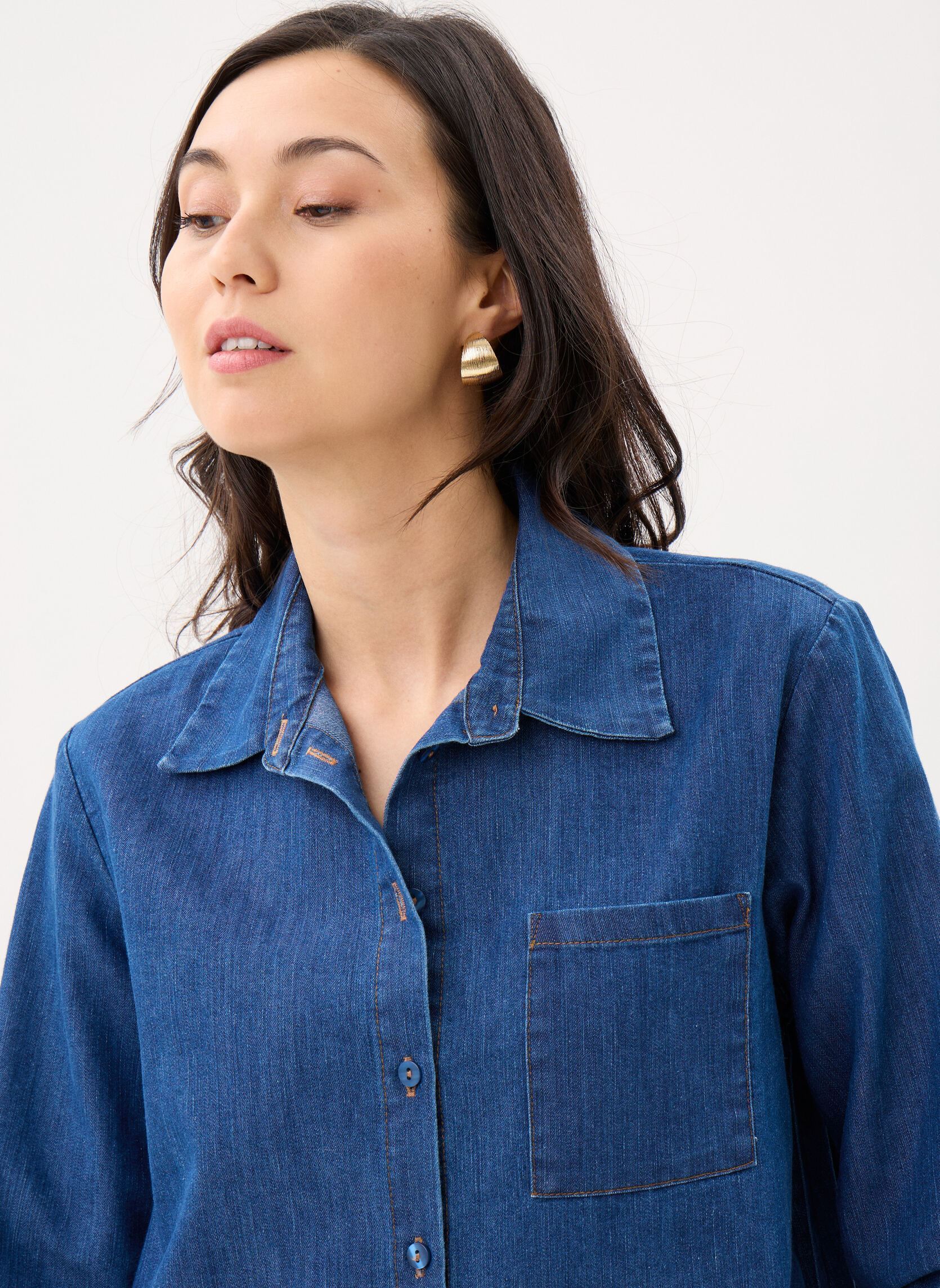 Langarm-Hemden FL-CH-FORY-D damen blau La Fée Maraboutée Langarm-Hemden FL-CH-FORY-D damen blau Medium