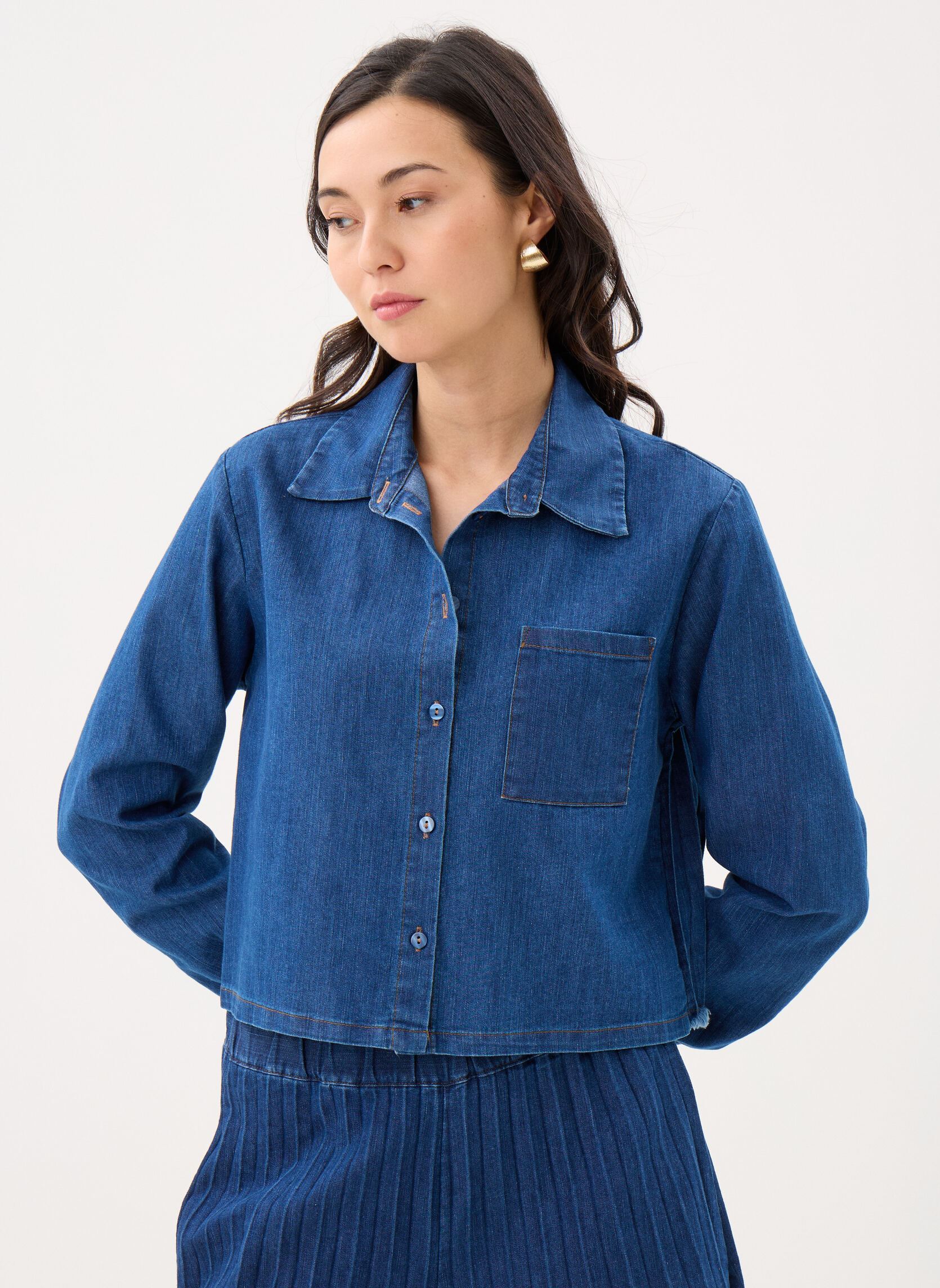 Langarm-Hemden FL-CH-FORY-D damen blau La Fée Maraboutée Langarm-Hemden FL-CH-FORY-D damen blau Medium