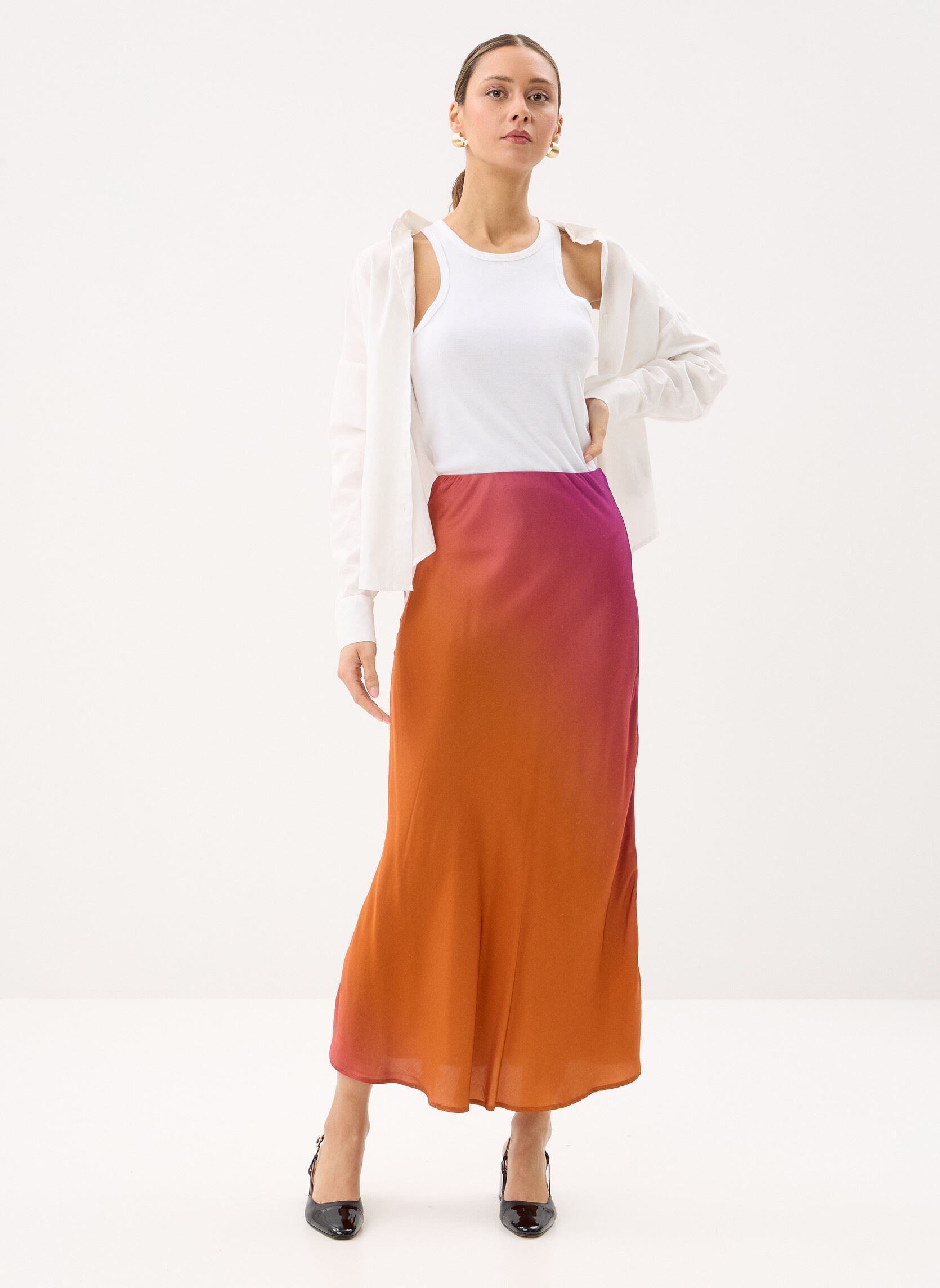 Jupes mi-longues FL-JU-TORINO-D femme multicolore La Fée Maraboutée Jupes mi-longues FL-JU-TORINO-D femme multicolore Sunset