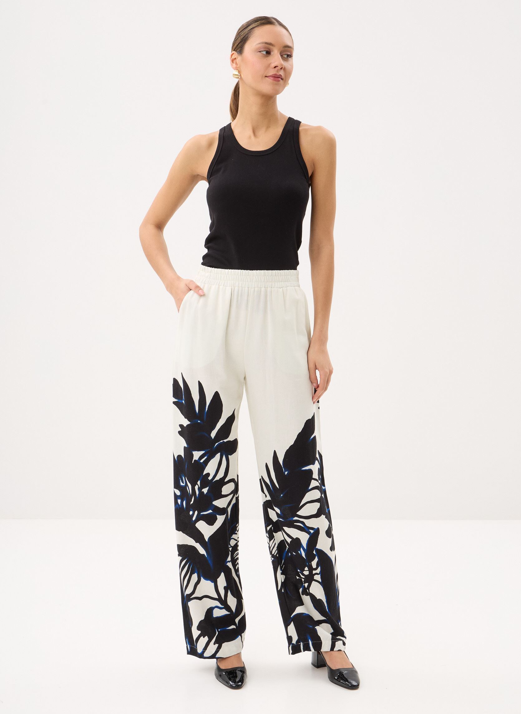 Pantalons larges FL-PA-DEMERIS-F femme multicolore La Fée Maraboutée Pantalons larges FL-PA-DEMERIS-F femme multicolore ECRUNOIR