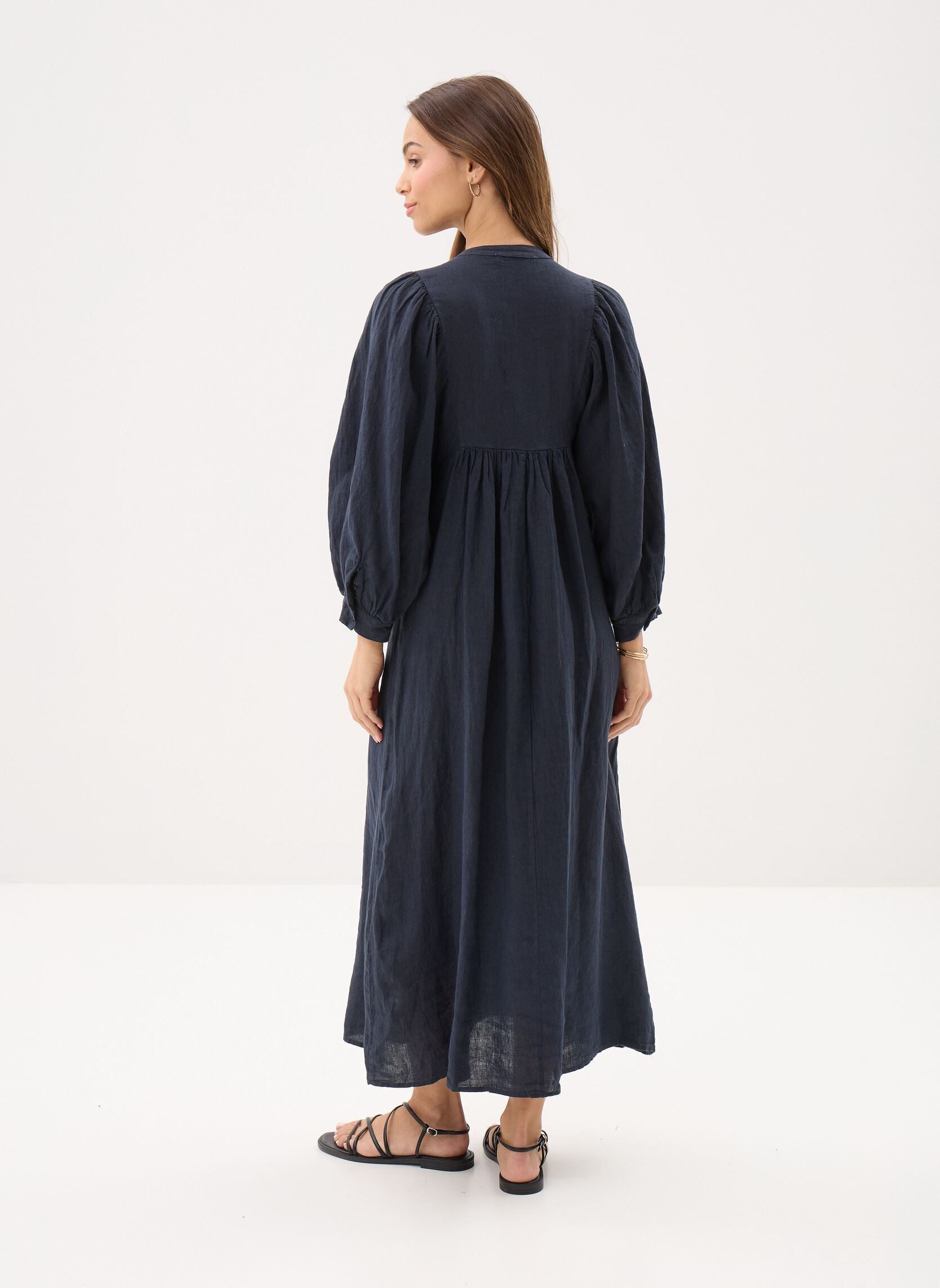 Robes longues FL-RO-DEMBO-L femme multicolore La Fée Maraboutée Robes longues FL-RO-DEMBO-L femme multicolore Bleu Encre