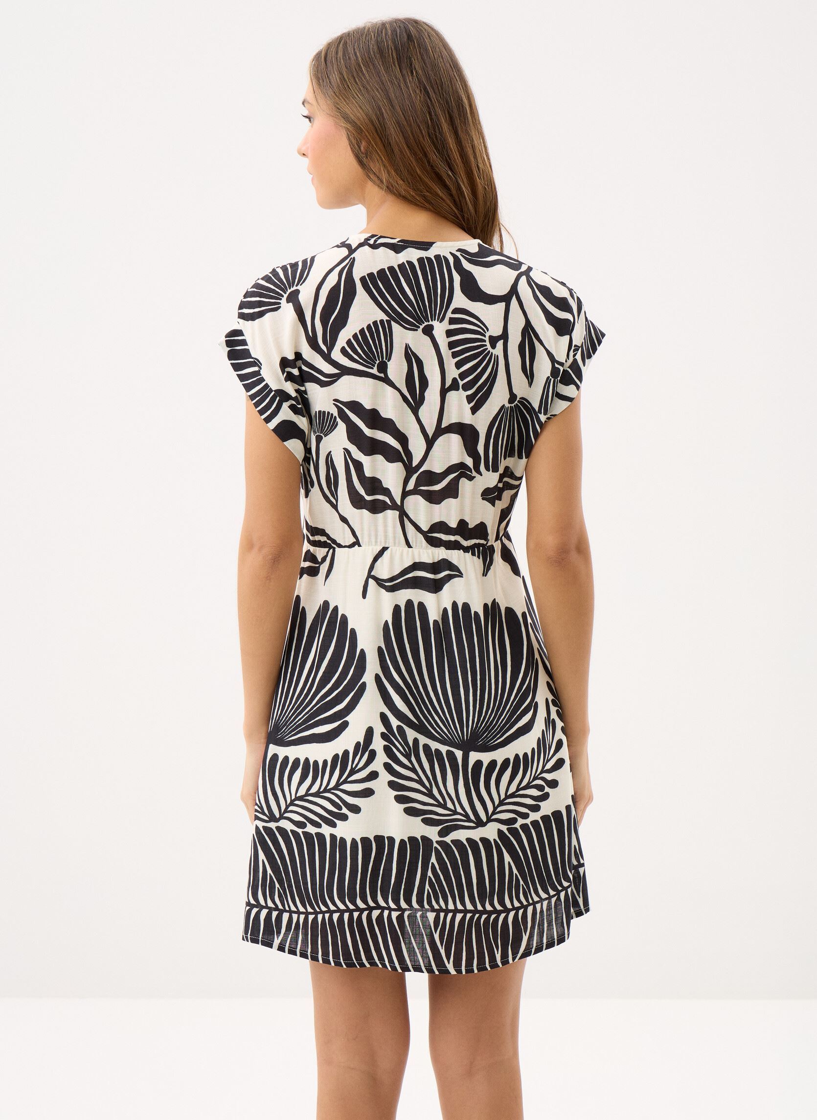Robes FL-RO-FINE-C femme multicolore La Fée Maraboutée Robes FL-RO-FINE-C femme multicolore ecru-noir