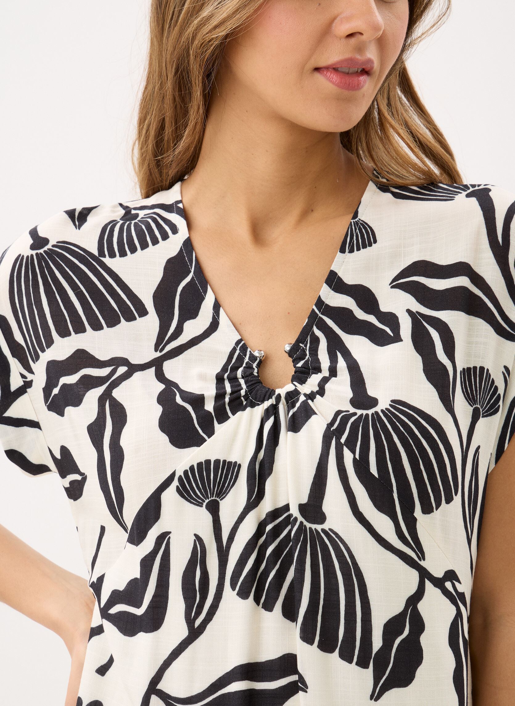 Robes FL-RO-FINE-C femme multicolore La Fée Maraboutée Robes FL-RO-FINE-C femme multicolore ecru-noir