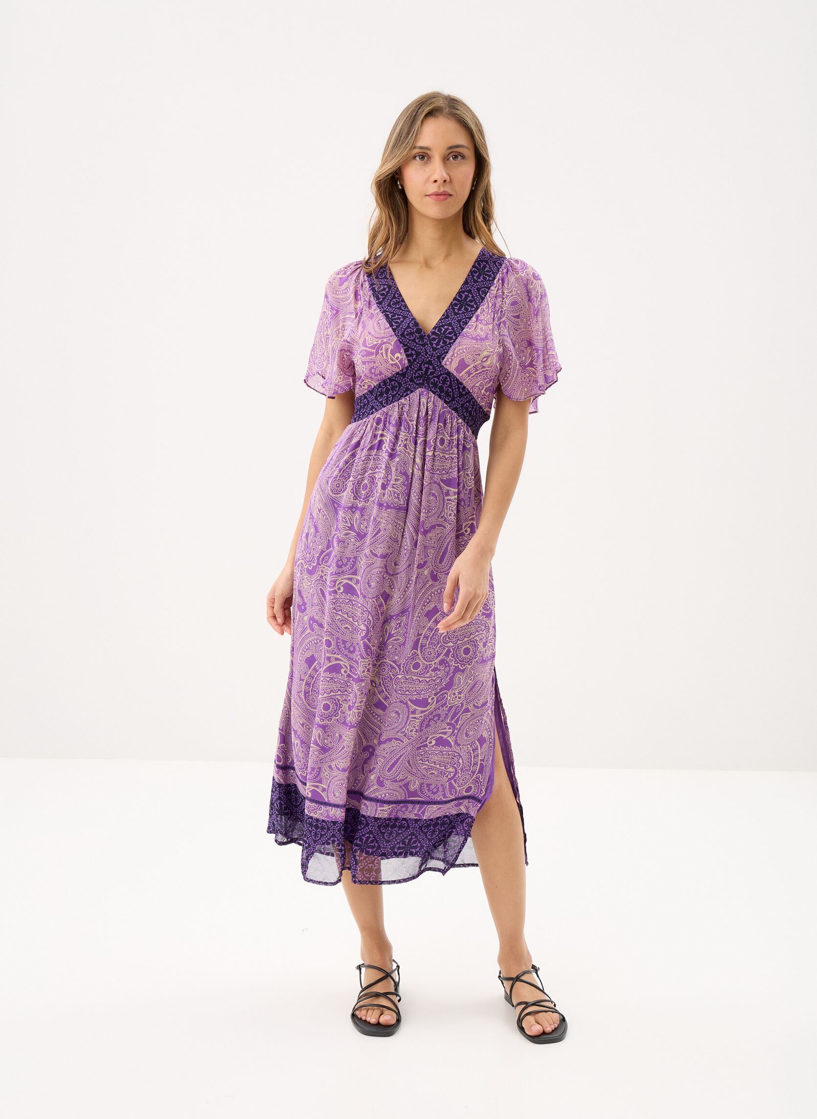 Robes longues FL-RO-FLEURI-A femme multicolore La Fée Maraboutée Robes longues FL-RO-FLEURI-A femme multicolore Pensee