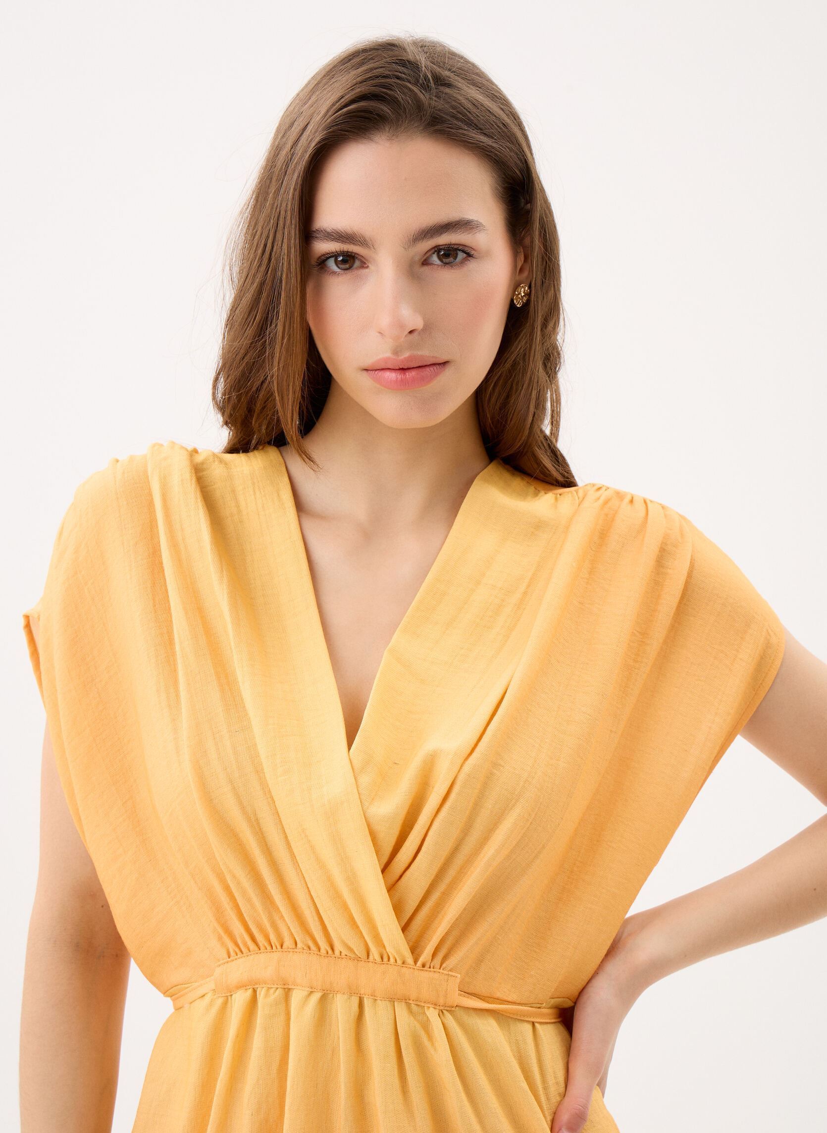 Robes longues FL-RO-FRAMAO-B femme multicolore La Fée Maraboutée Robes longues FL-RO-FRAMAO-B femme multicolore Jaune/Mahogany