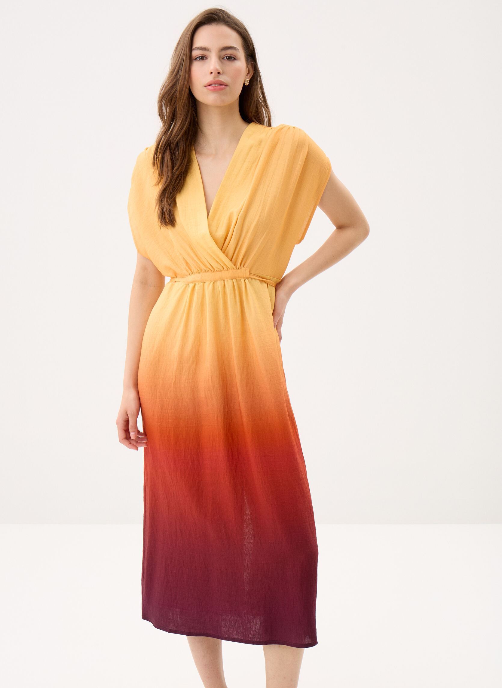 Robes longues FL-RO-FRAMAO-B femme multicolore La Fée Maraboutée Robes longues FL-RO-FRAMAO-B femme multicolore Jaune/Mahogany