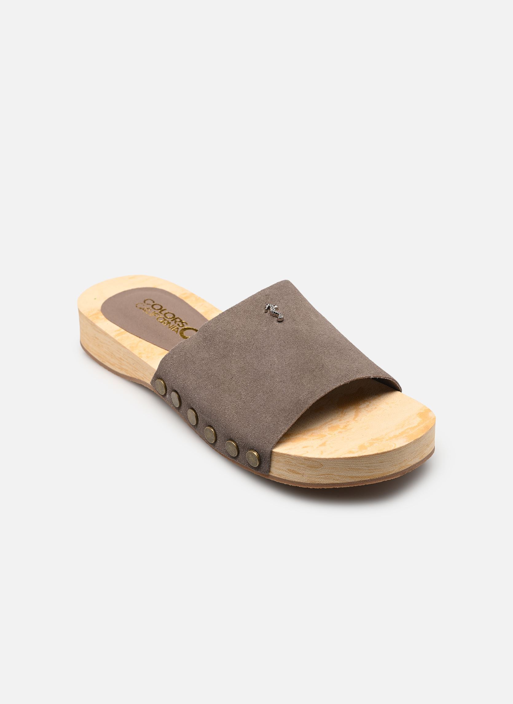 Mules Cow suede clog femme beige Colors of California Mules Cow suede clog femme beige MUD