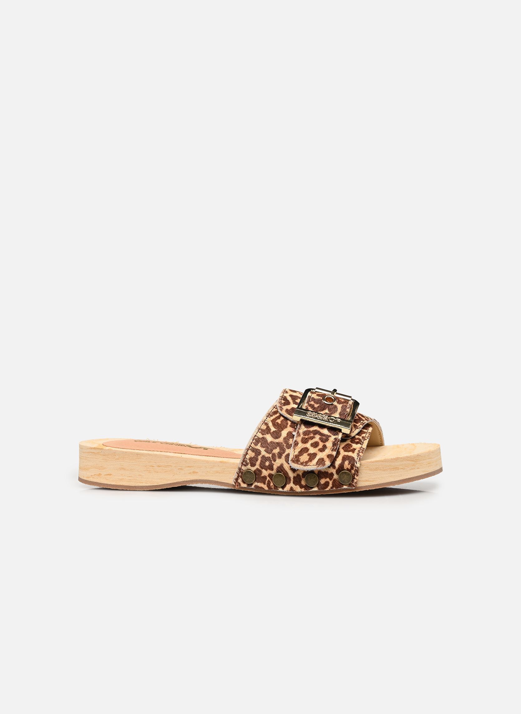 Pantoletten Cowhide clog damen braun Colors of California Pantoletten Cowhide clog damen braun LEOPARD