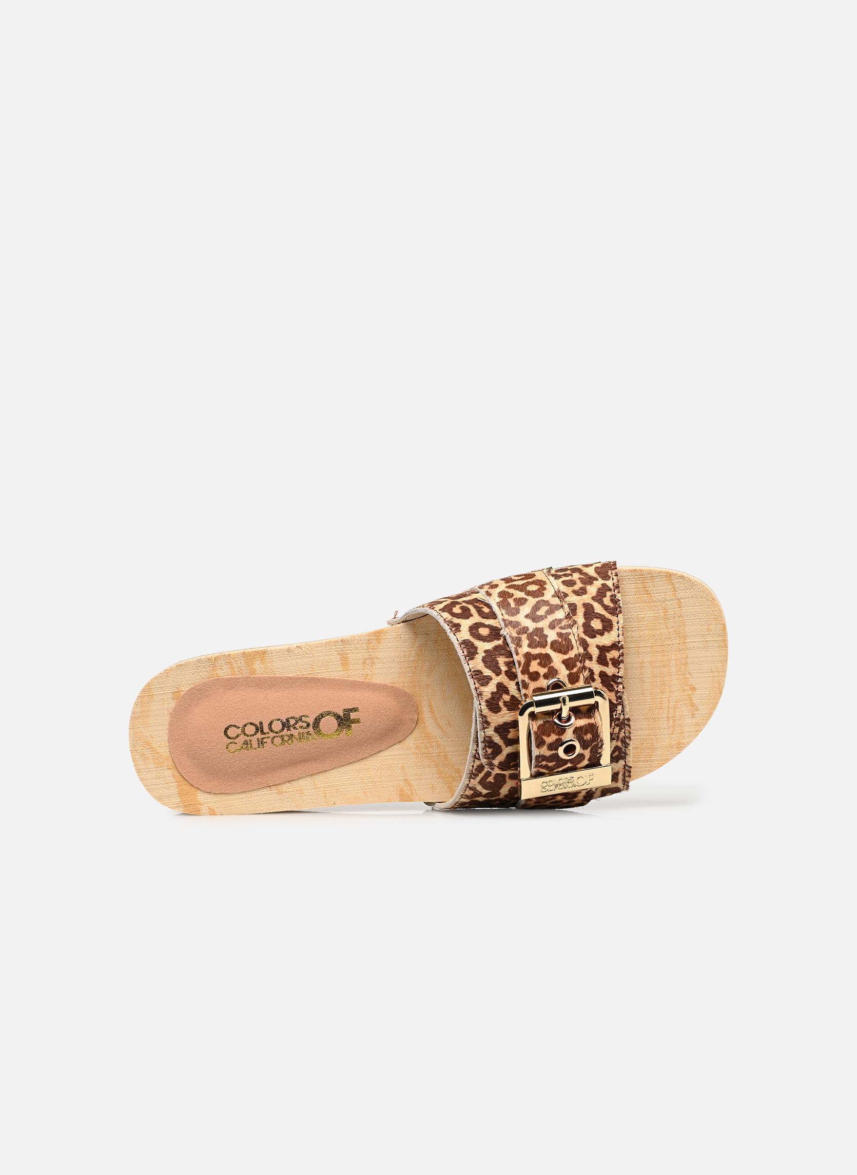 Pantoletten Cowhide clog damen braun Colors of California Pantoletten Cowhide clog damen braun LEOPARD